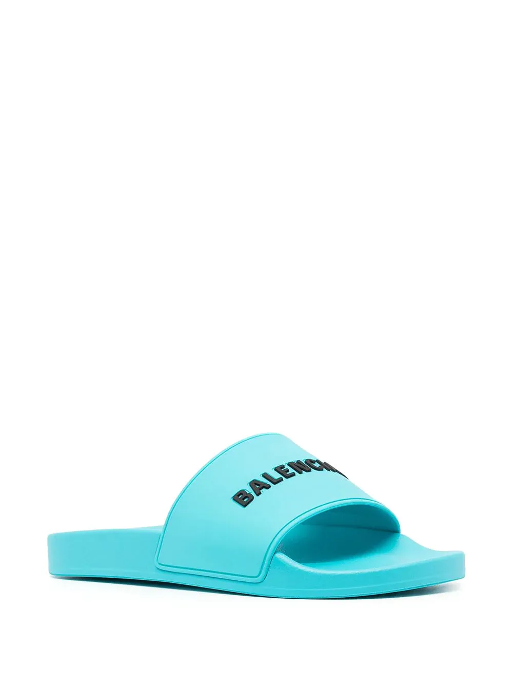 Balenciaga Men's Pool Rubber Raised Logo Slides