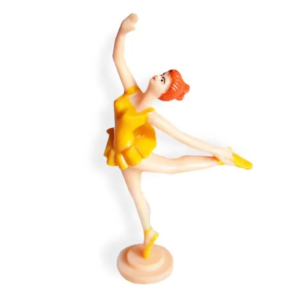 Ballerina Cake Topper Blue or Yellow Figurine 5" Ballet Girl