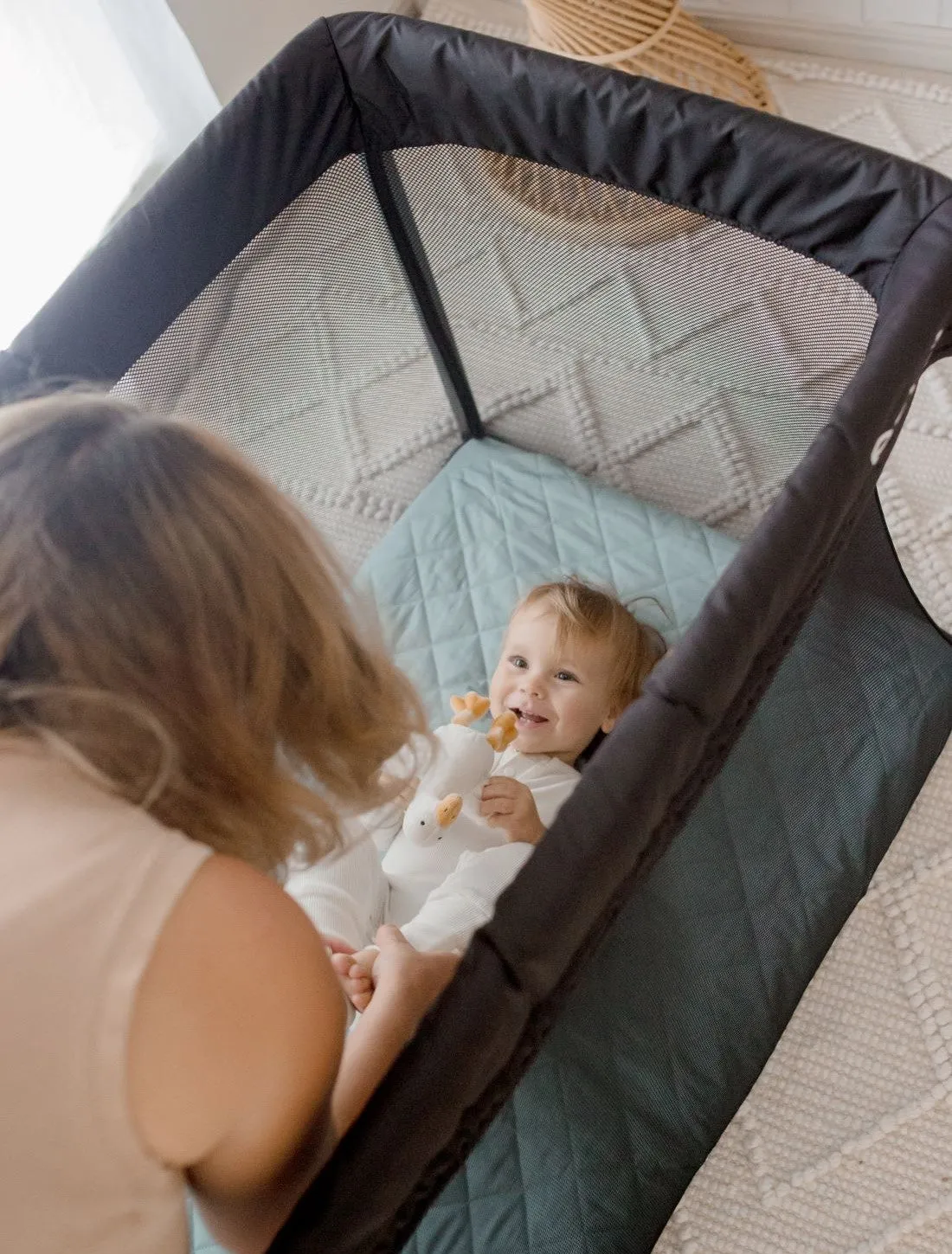 Bambella Waterproof Porta Cot Sheet |  Lagoon