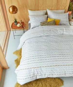 Bedding House Wooven Lines Yellow Quilt Cover Set