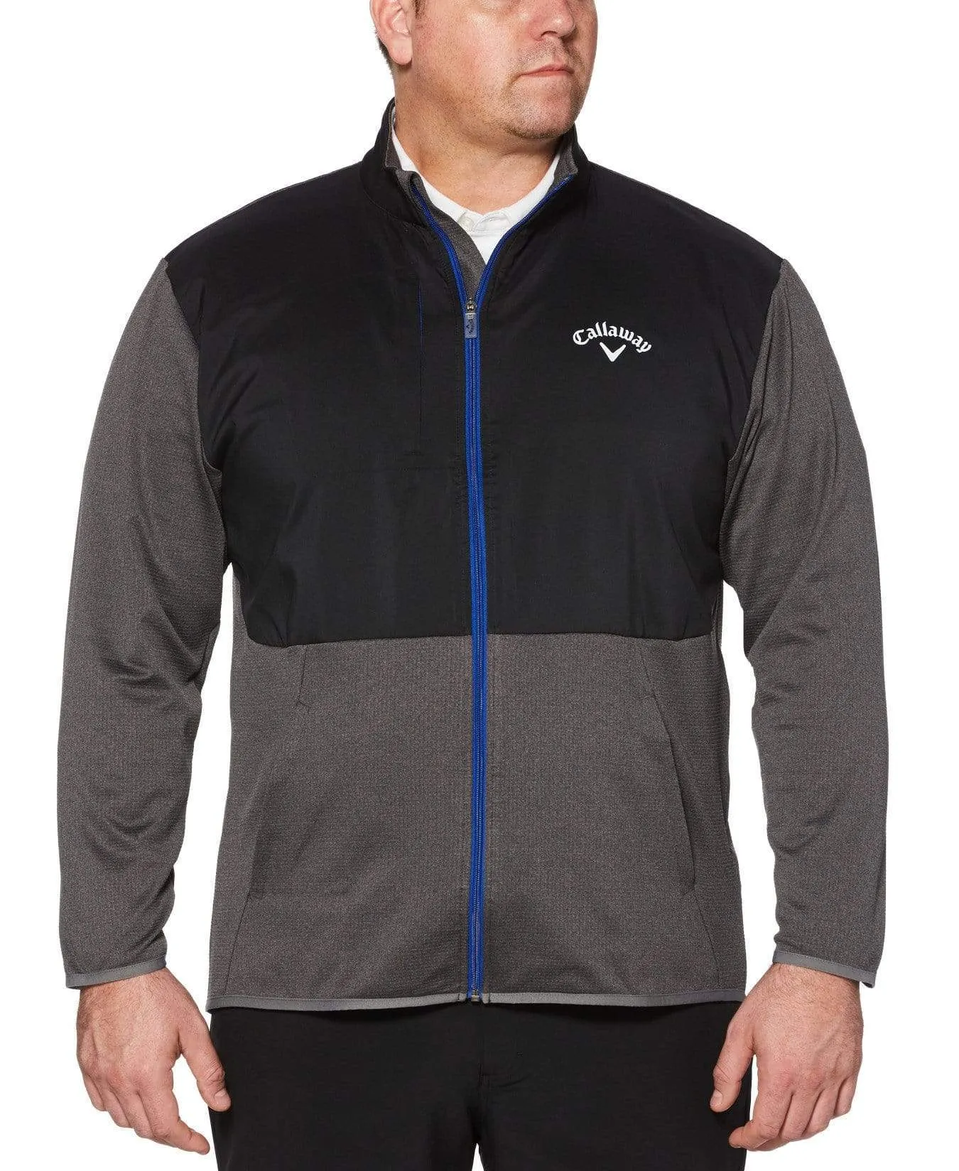 Big & Tall Opti-Therm Full-Zip Heathered Waffle Fleece Jacket