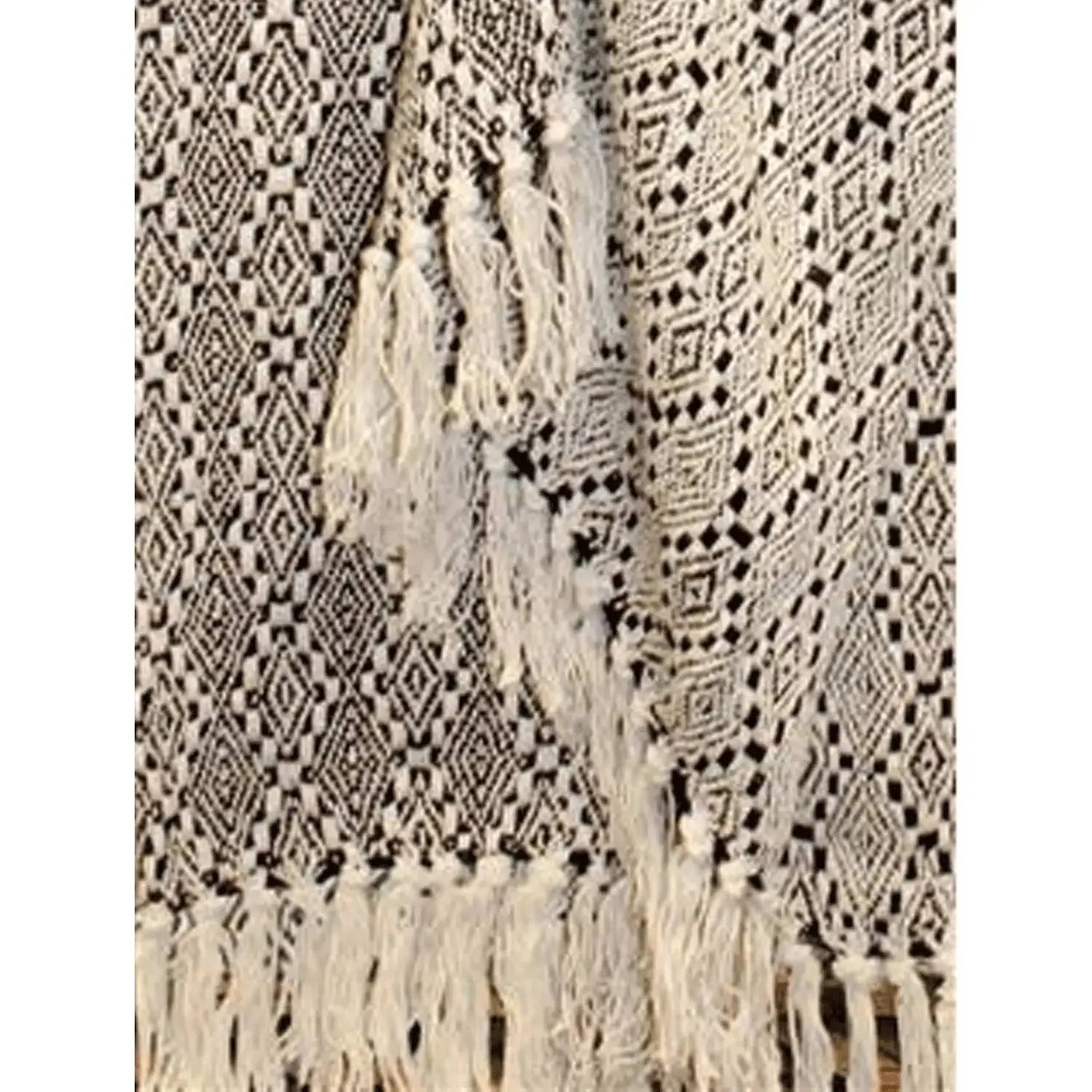 BLACK DIAMOND WOVEN COTTON THROW