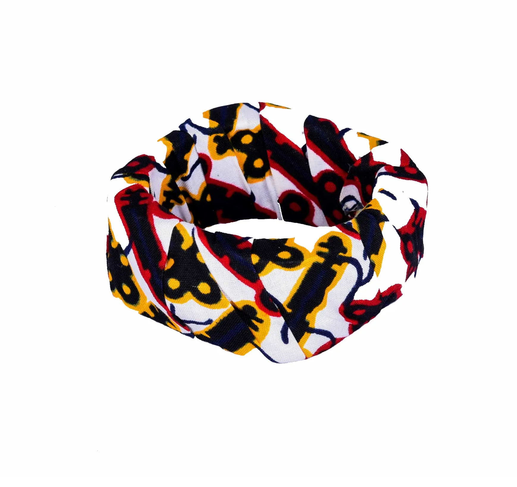 Blackkeys Hex Snap Thick Ankara Bangle