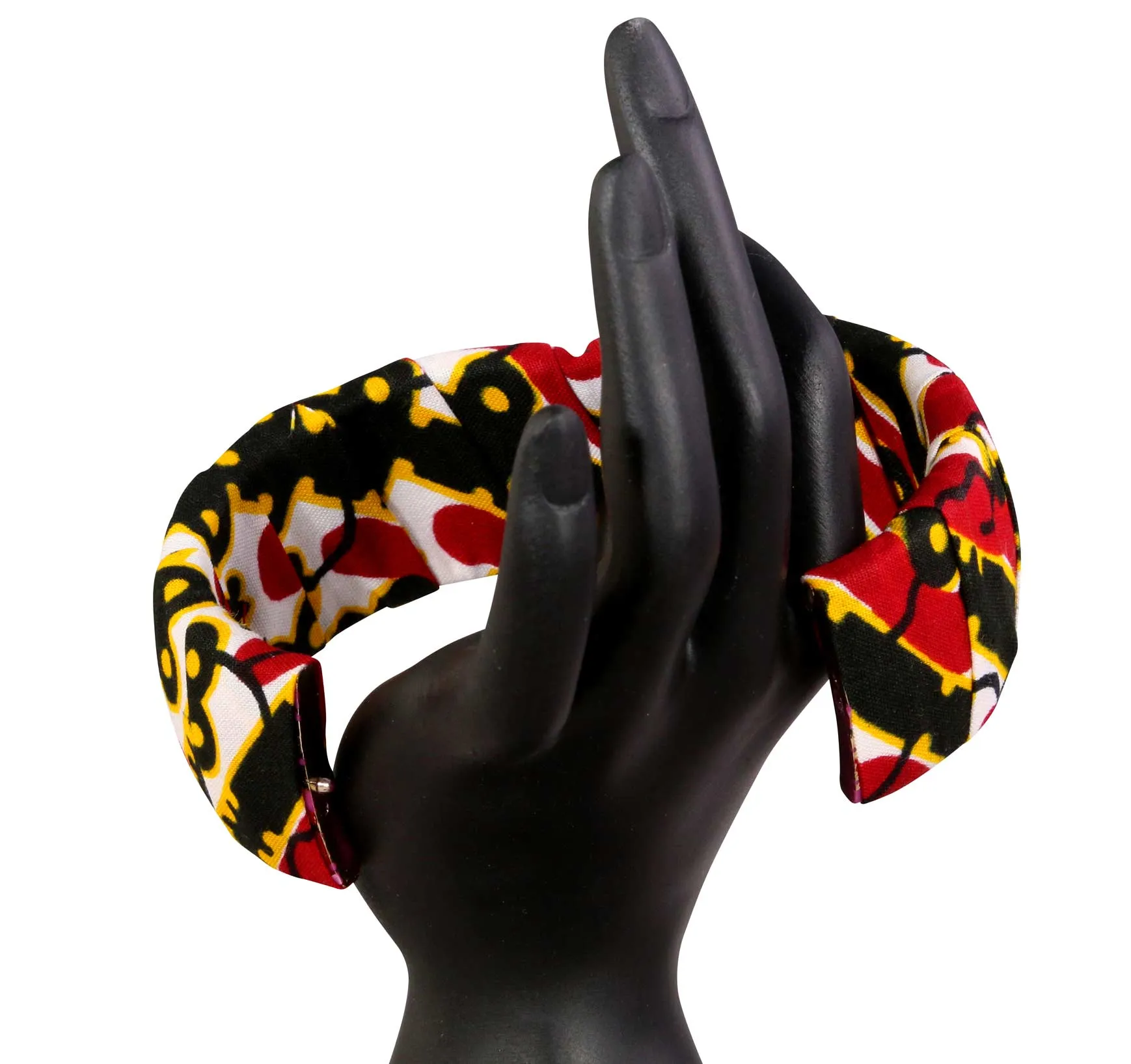 Blackkeys Hex Snap Thick Ankara Bangle