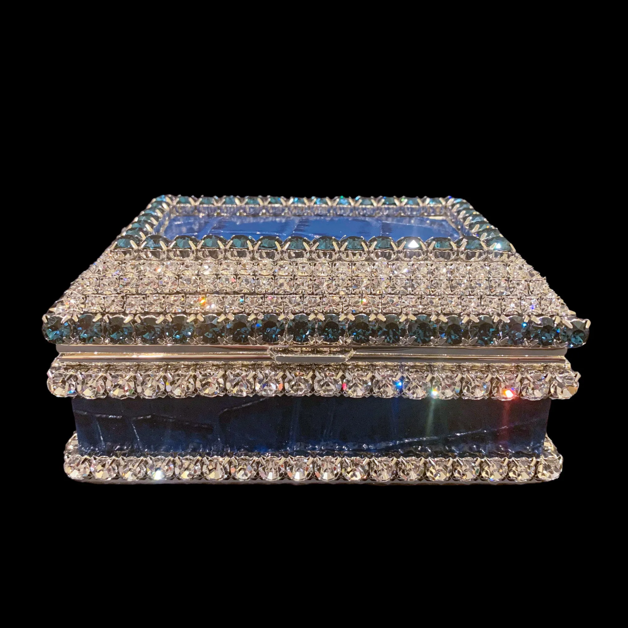 Blue Crocodile Keepsake Box Featuring Premium Crystal