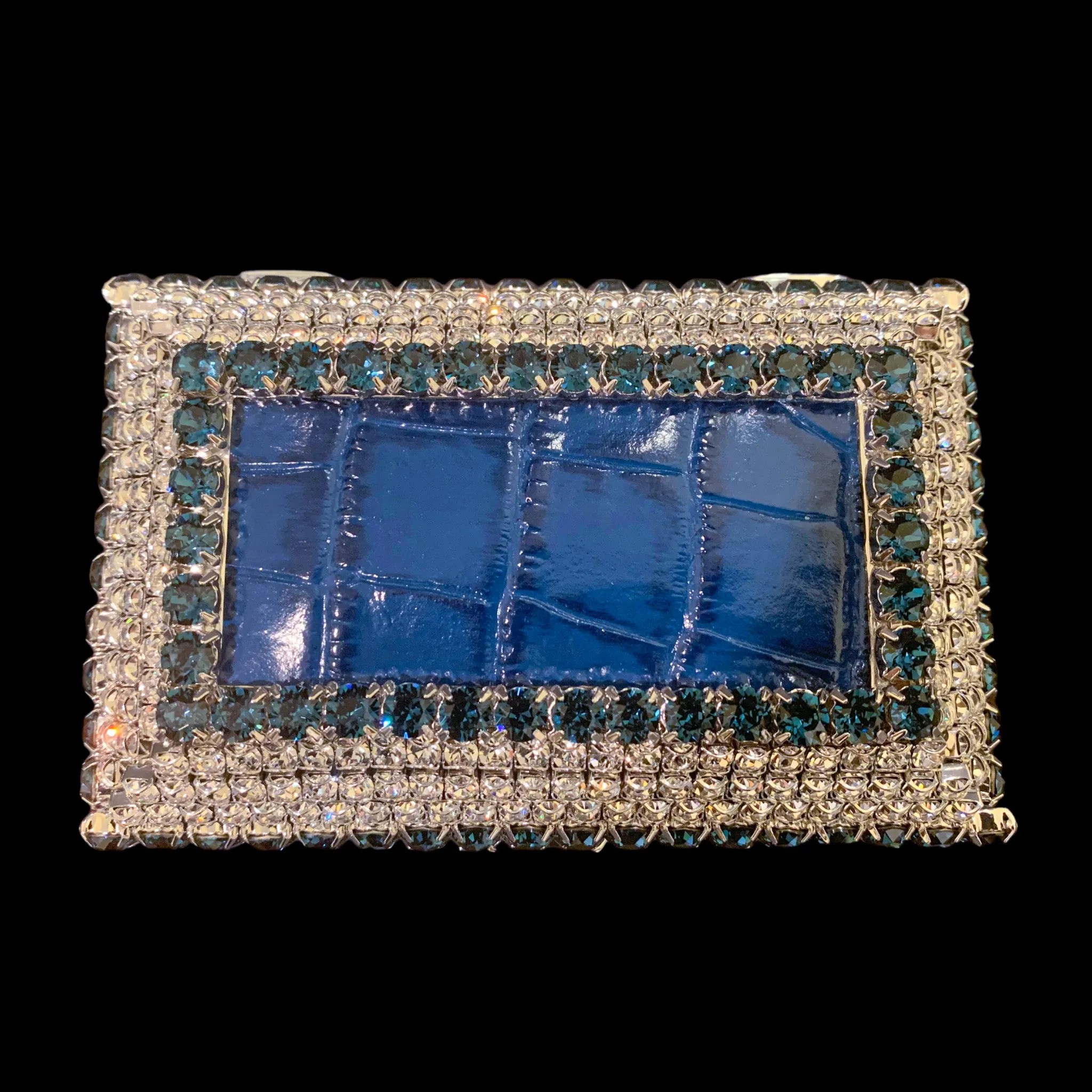 Blue Crocodile Keepsake Box Featuring Premium Crystal