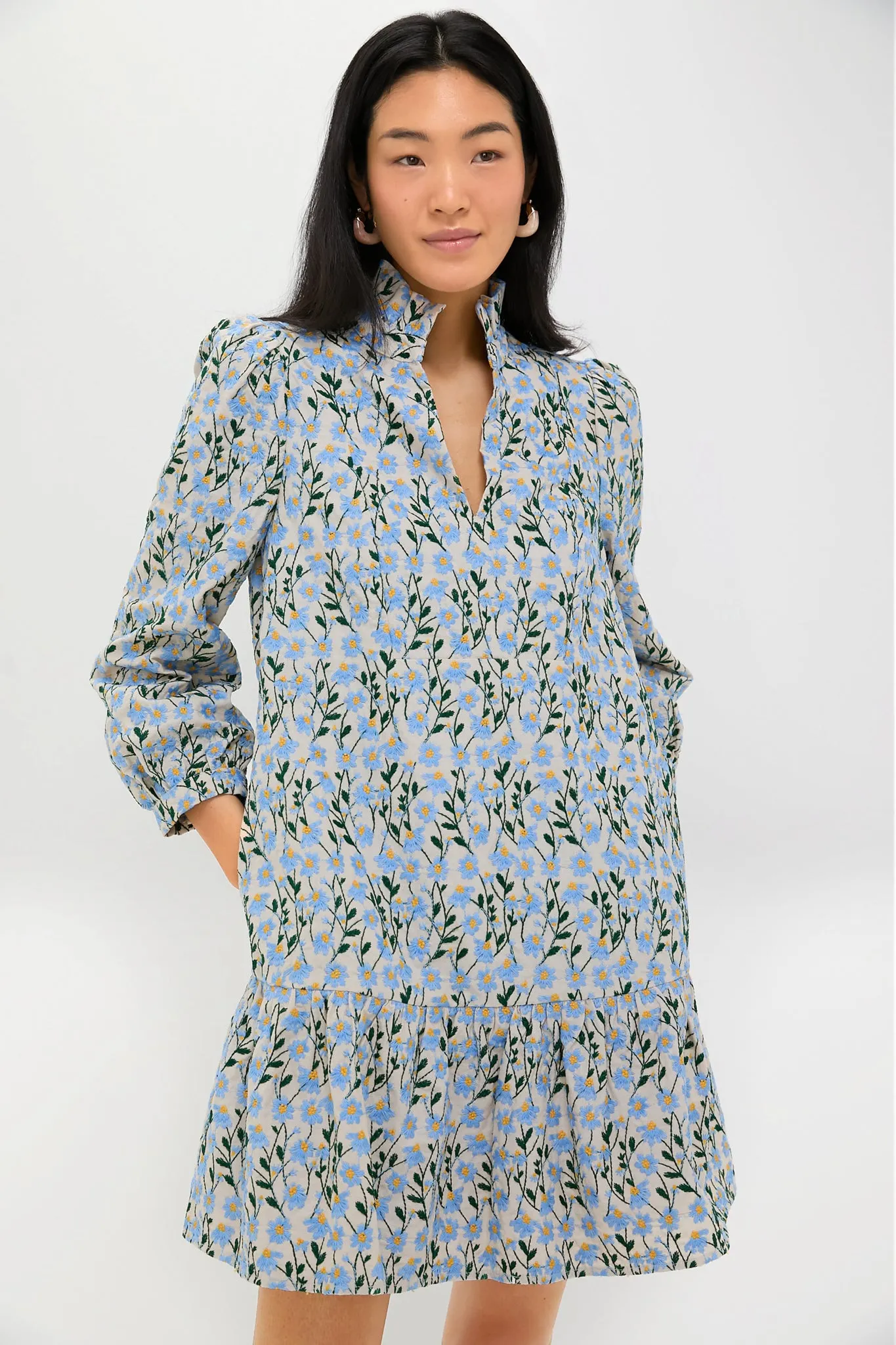 Blue Daisy Embroidered Palmerston Dress