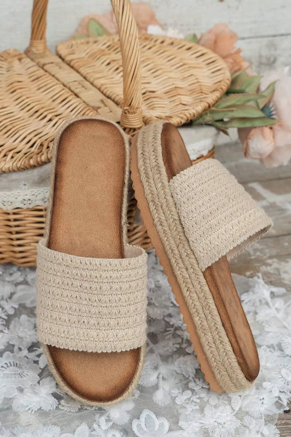 Boho Woven Wedge Fashion Slippers | US6-10