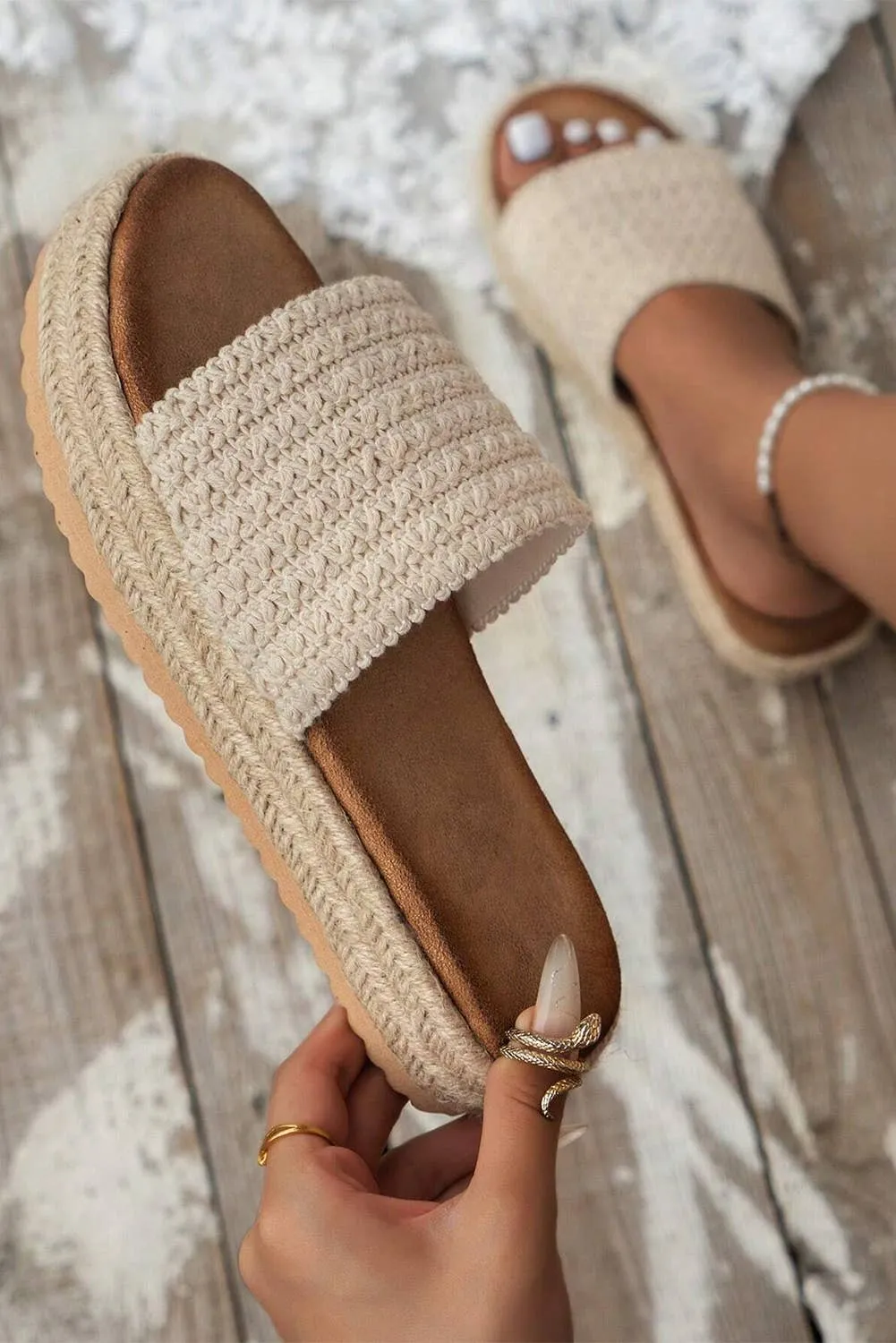 Boho Woven Wedge Fashion Slippers | US6-10