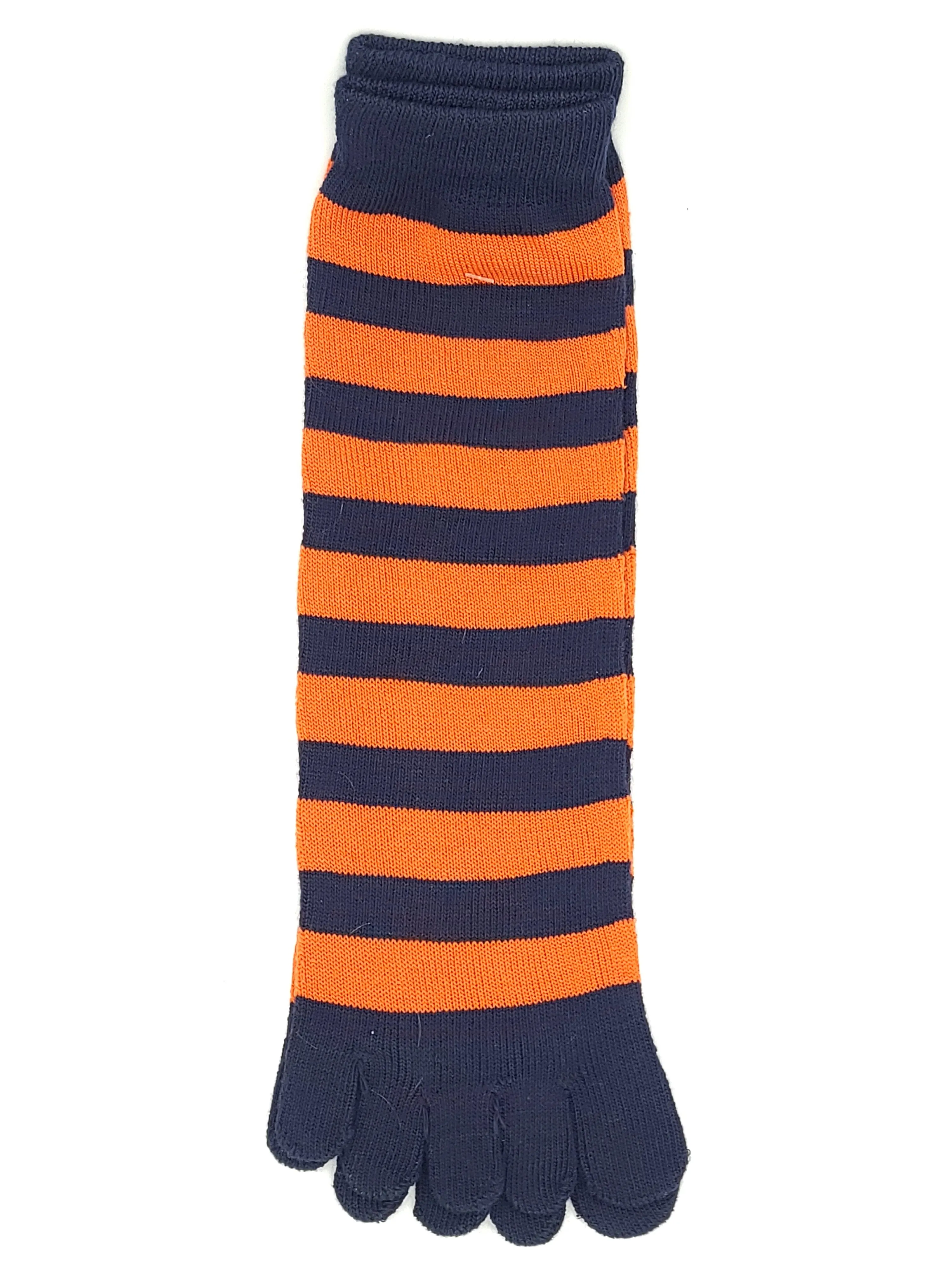 Bright and Bold Orange and Blue Stripe Toe Socks | ToeHugger
