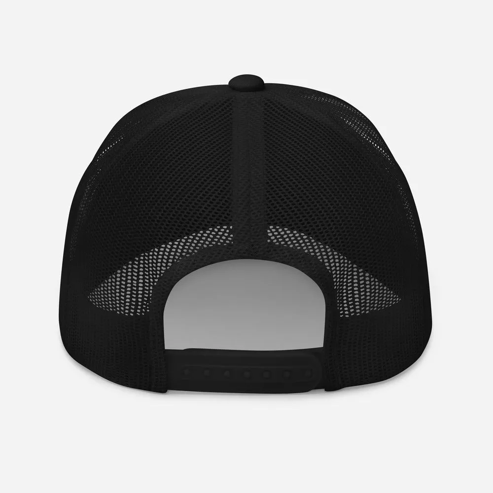 Burgundy & White Retro Trucker Hat
