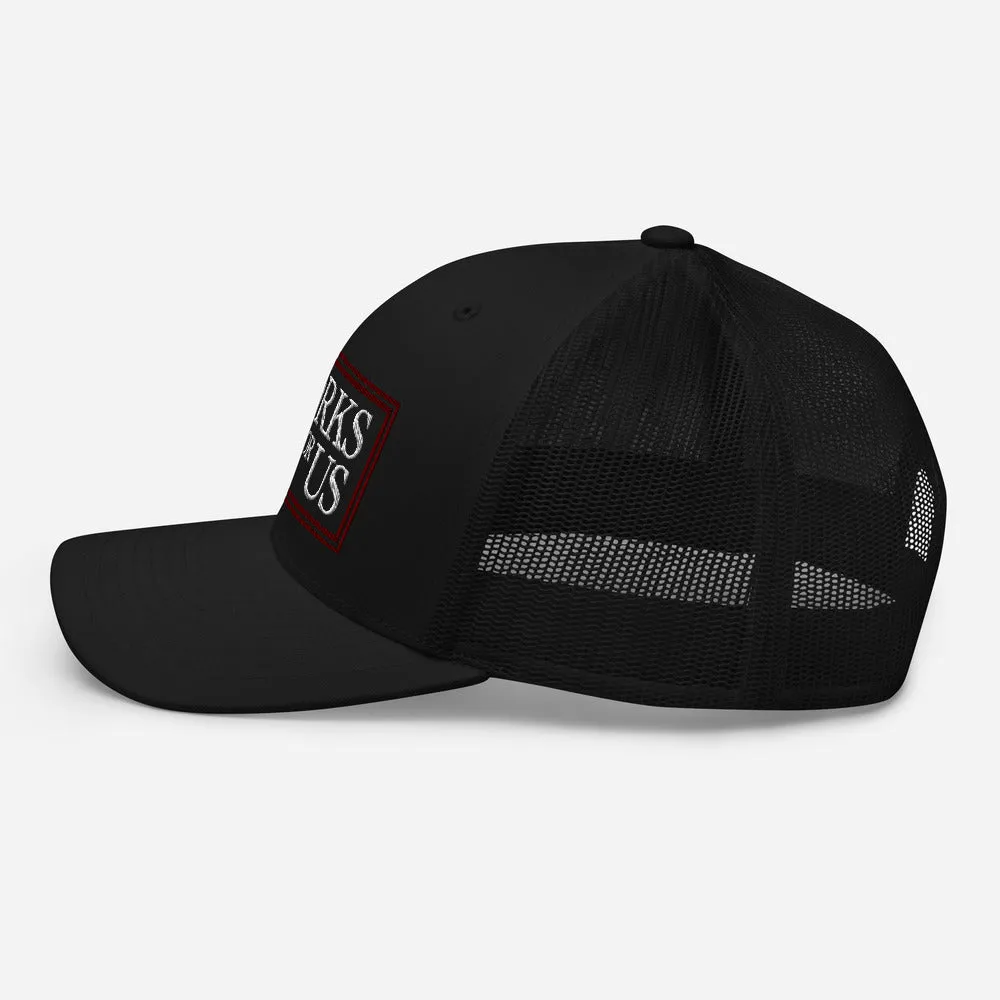 Burgundy & White Retro Trucker Hat