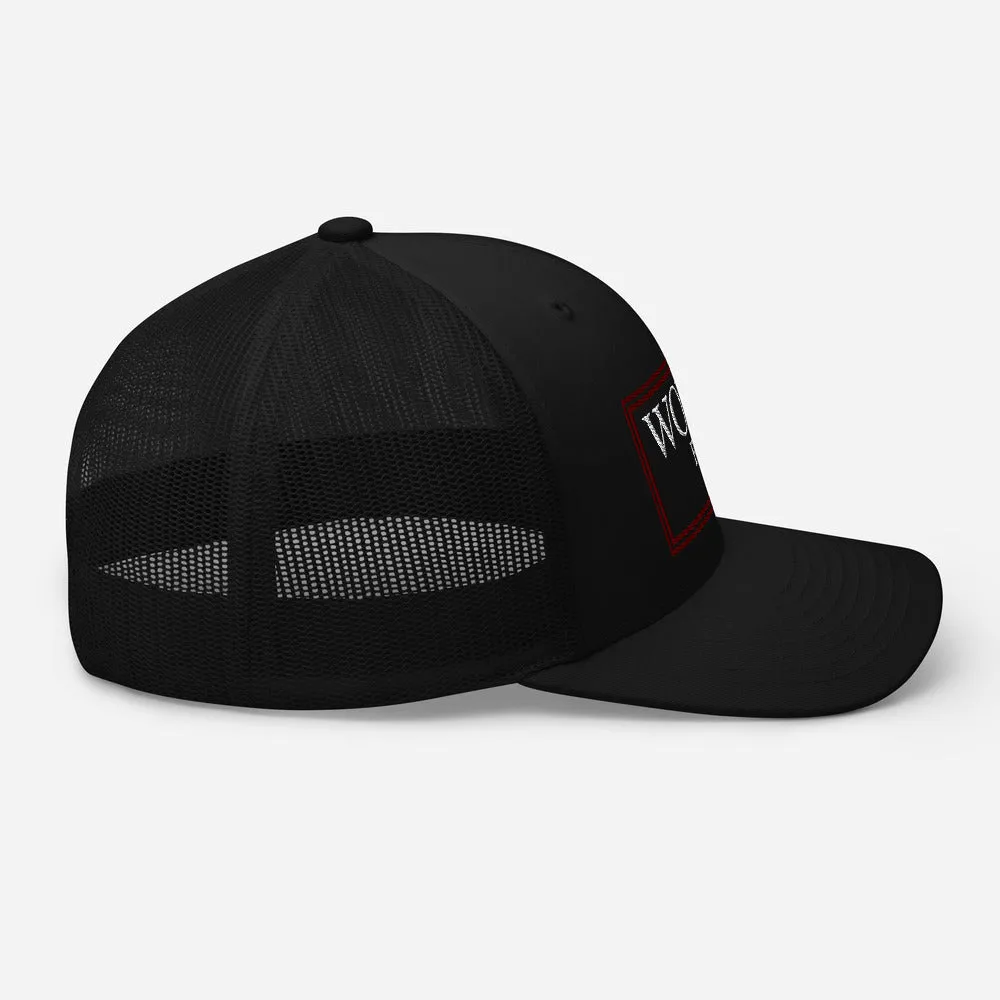 Burgundy & White Retro Trucker Hat