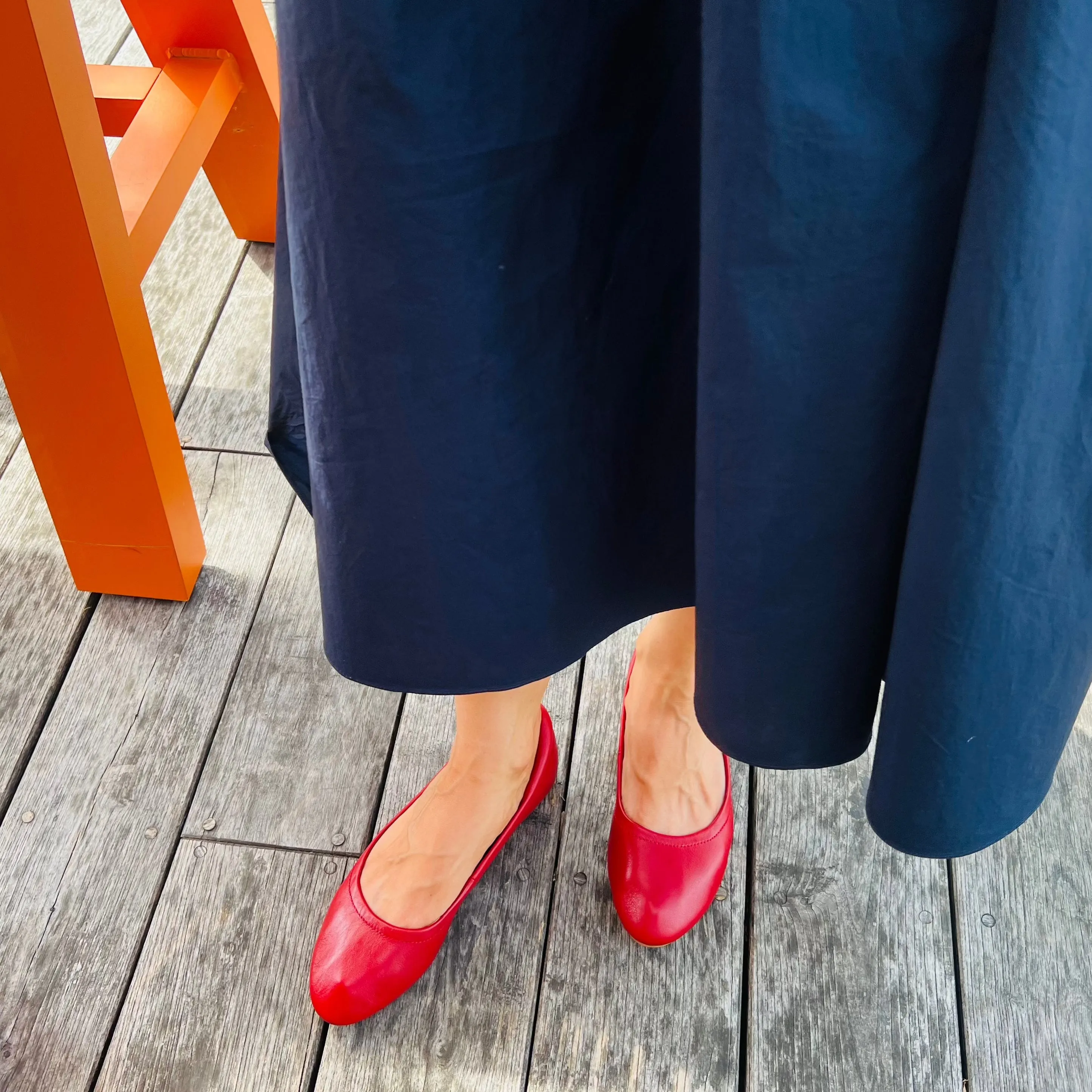 Cardinal Red Silken Glide Sahach Ballet Flats