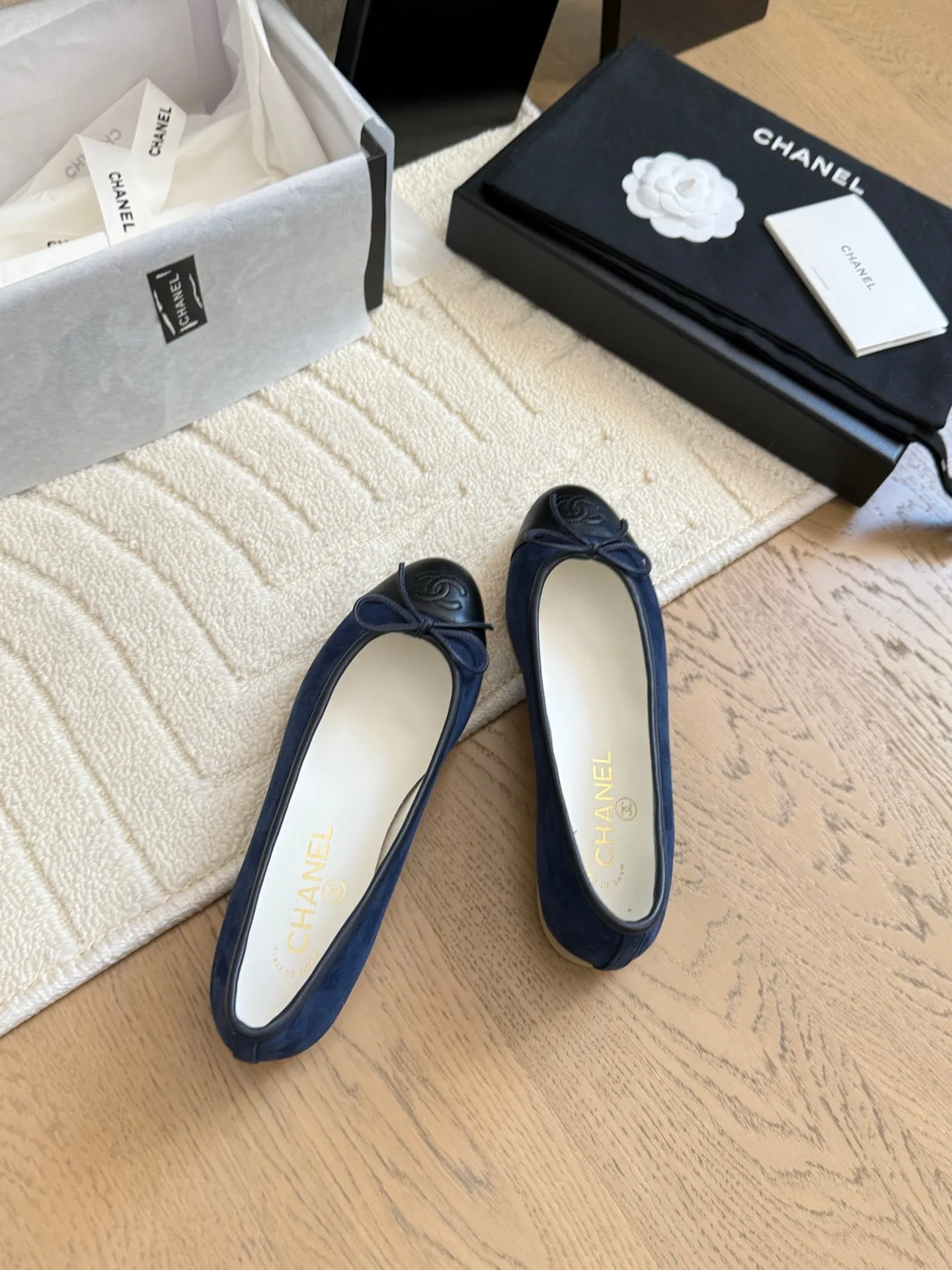 CC 25C Ballet Flat Two-tone Patent Calfskin