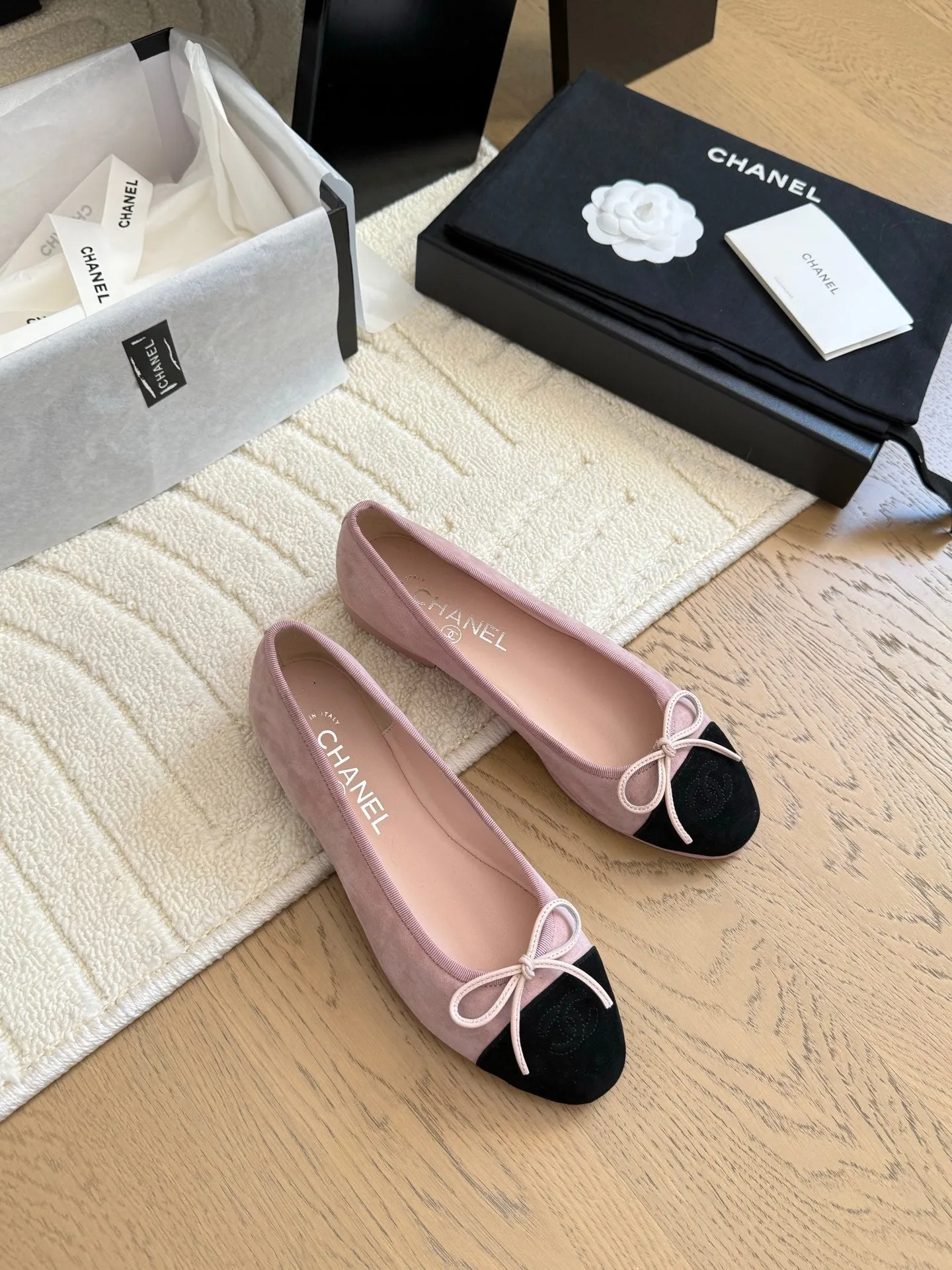 CC 25C Ballet Flat Two-tone Patent Calfskin