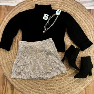Champagne Sequin Skirt