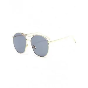 Chic Golden Irregular Frame Sunglasses For Women - Black