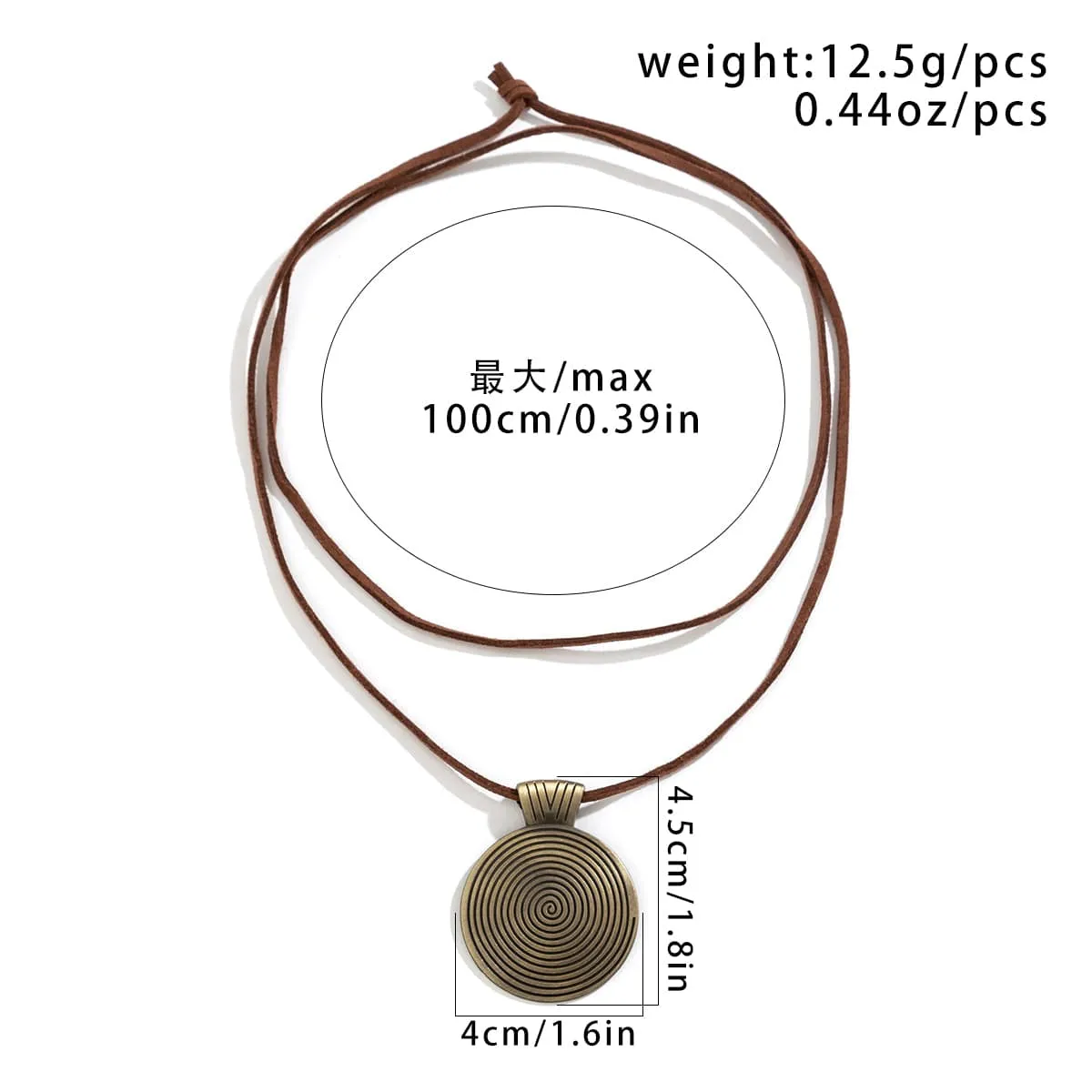 Chic Layered Velvet Large Round Pendant Necklace