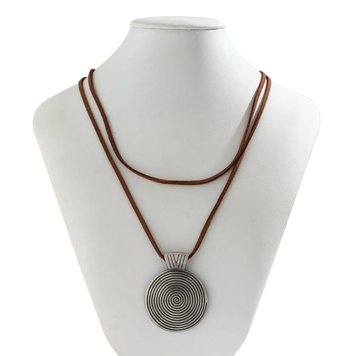Chic Layered Velvet Large Round Pendant Necklace