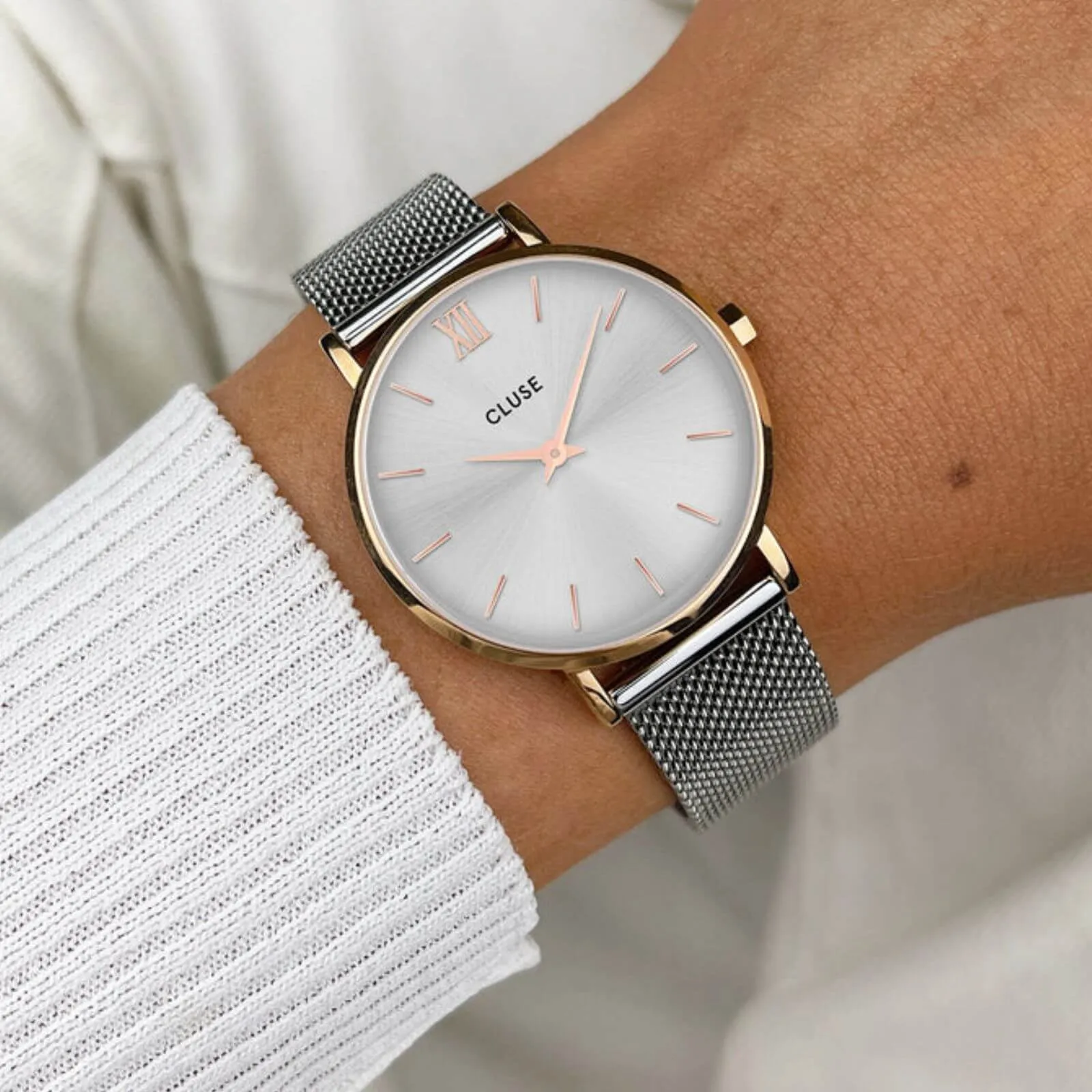 Cluse Boho Chic Two Tone Mesh Watch