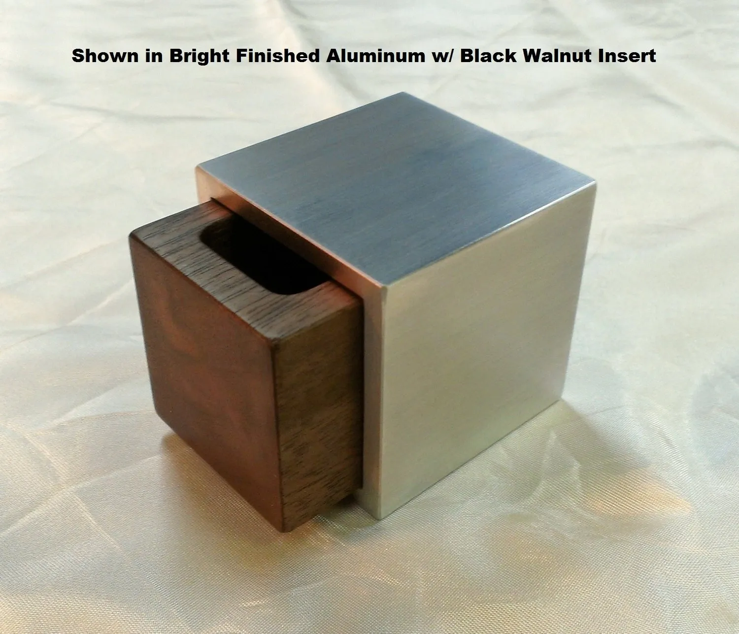 Cube Engagement Ring Box - Bronze Anodized Aluminum and Marble Wood