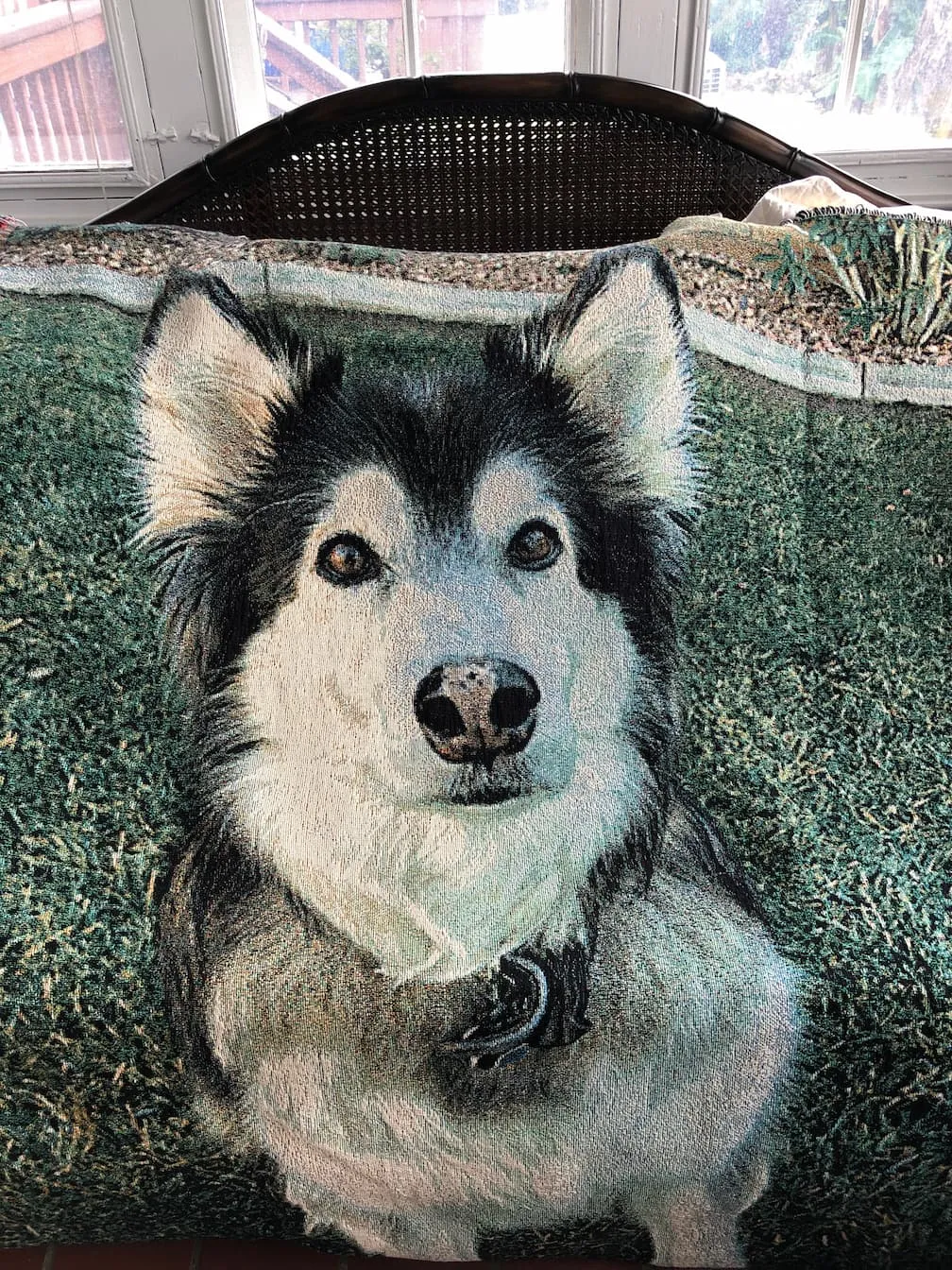 Custom Pet Portrait Woven Blanket Throw
