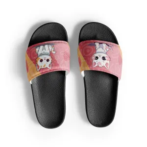 Cute Cat-Themed Pink Women's Slides