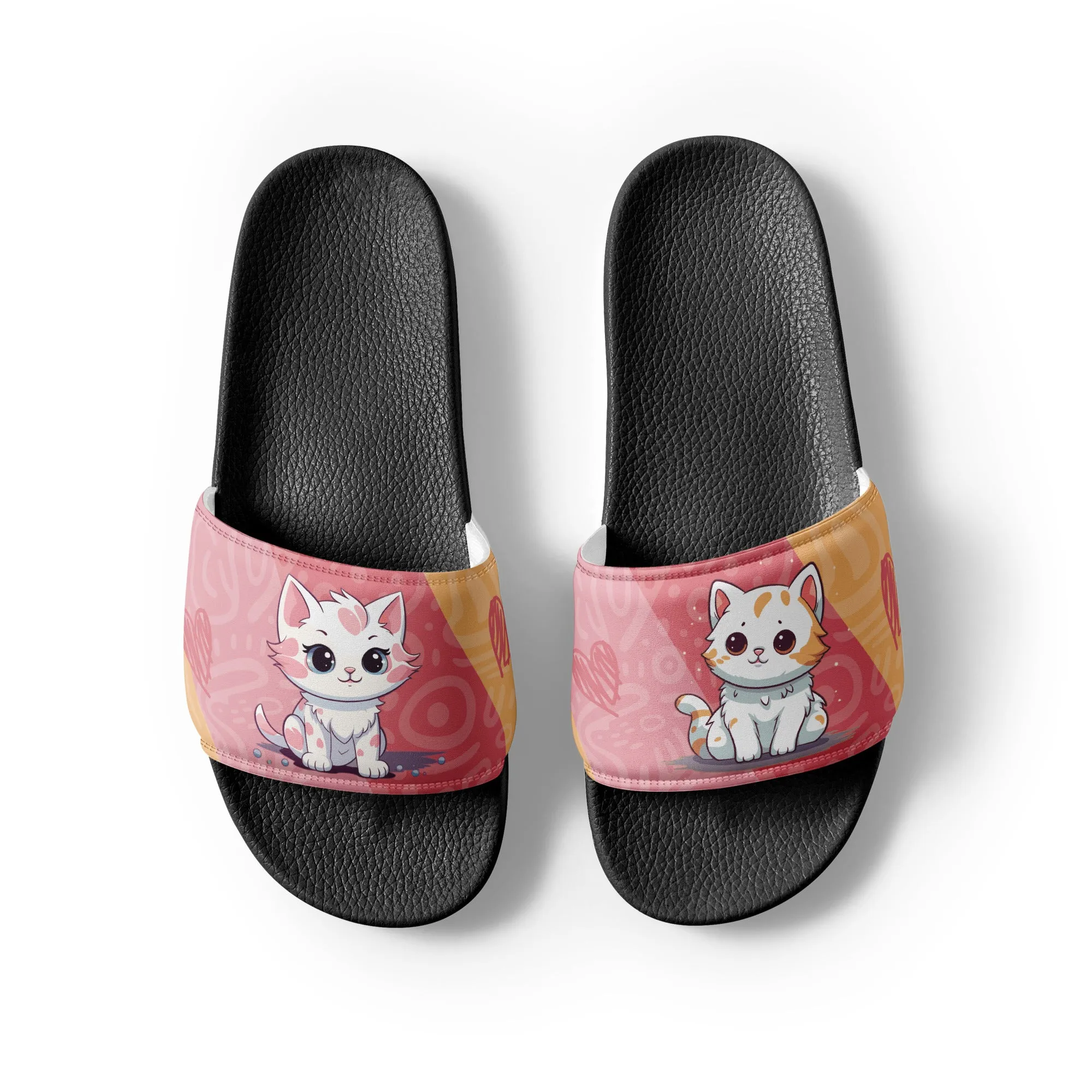 Cute Cat-Themed Pink Women's Slides