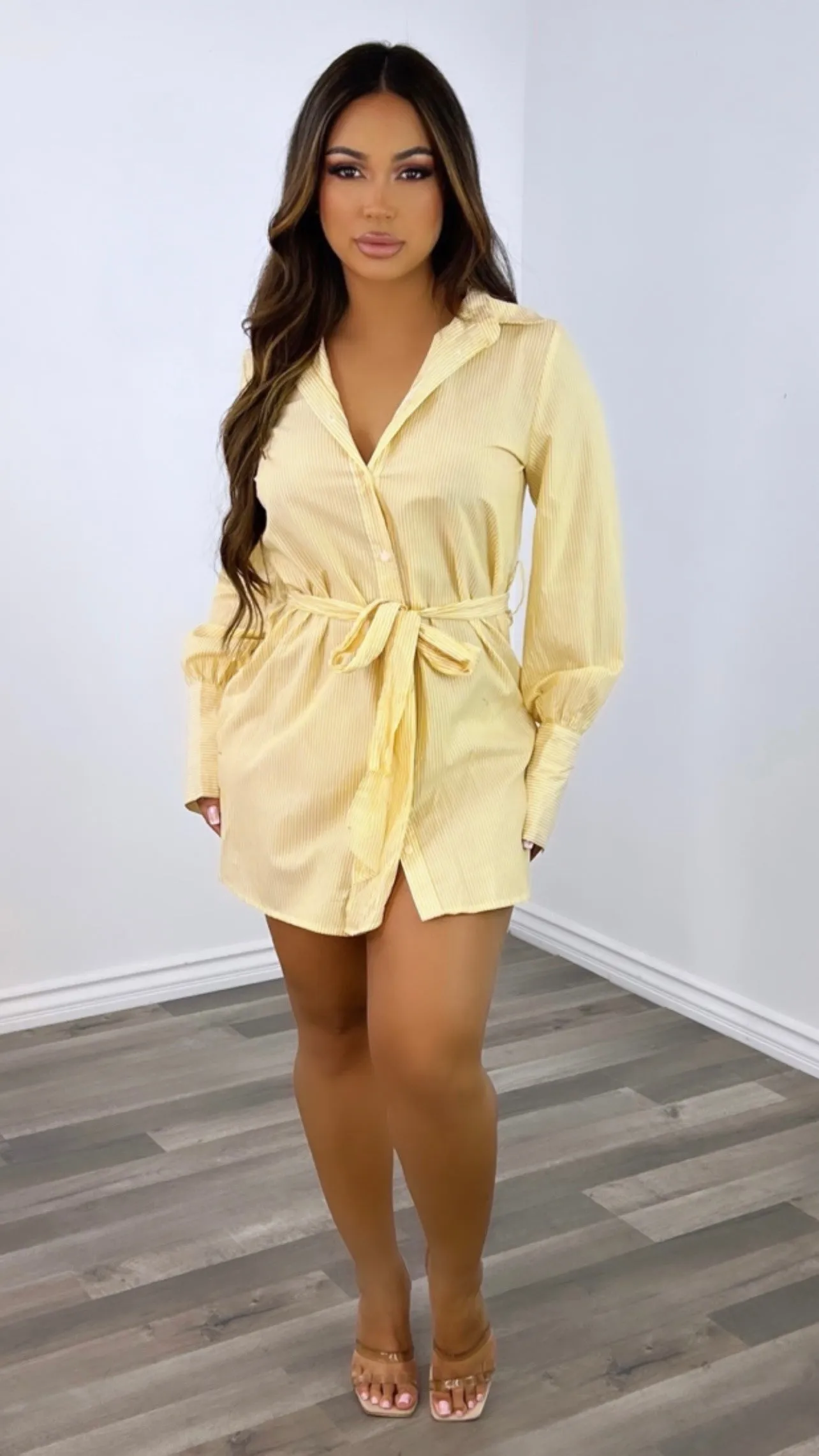 Daniella Dress Shirt-(Yellow)