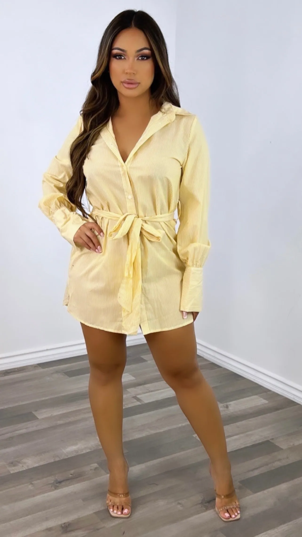 Daniella Dress Shirt-(Yellow)