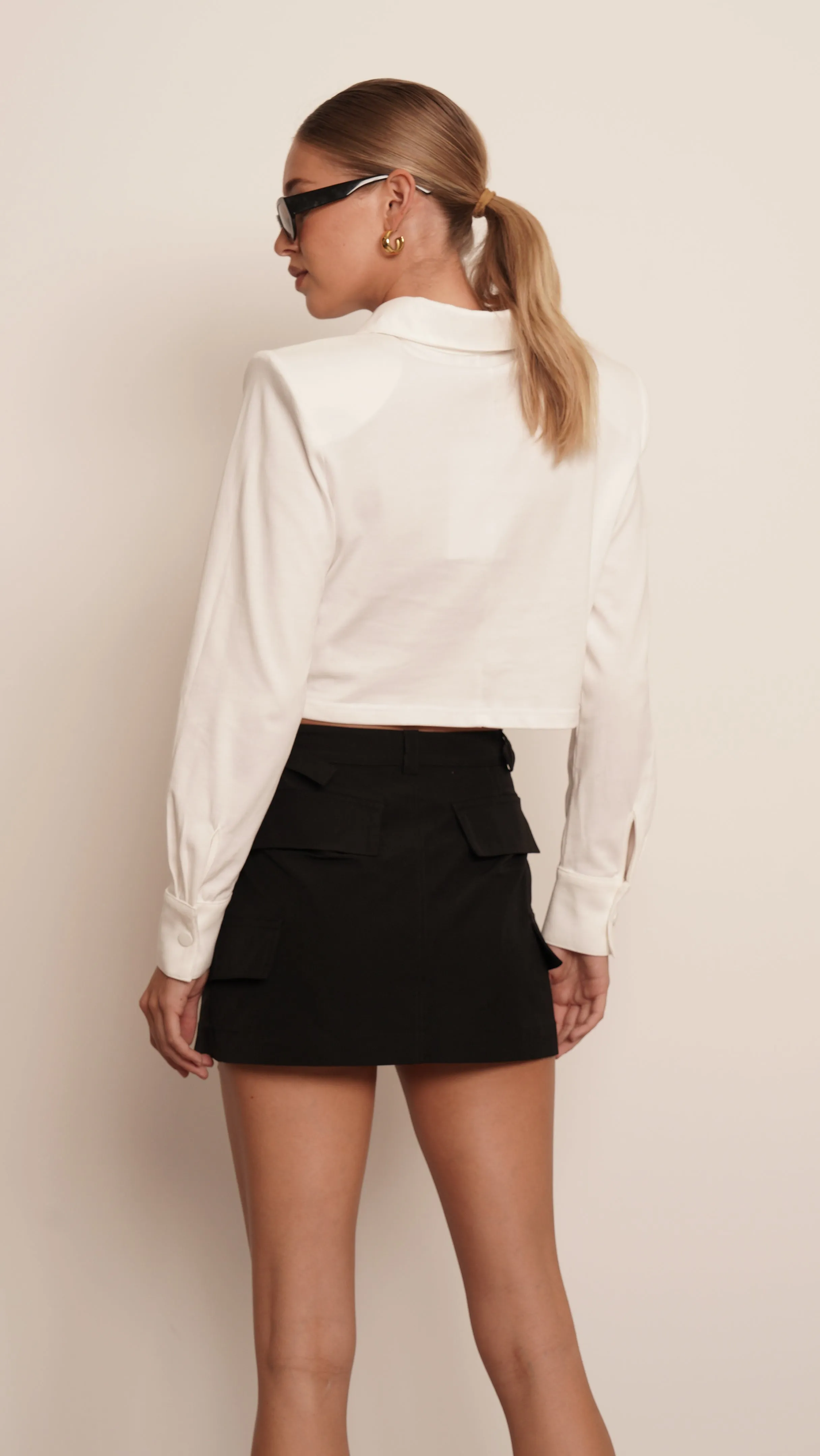DANIELLE LINEN SKIRT - BLACK