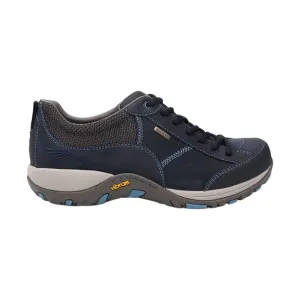 Dansko Women's Paisley Wide Waterproof Sneaker - Navy Milled Nubuck