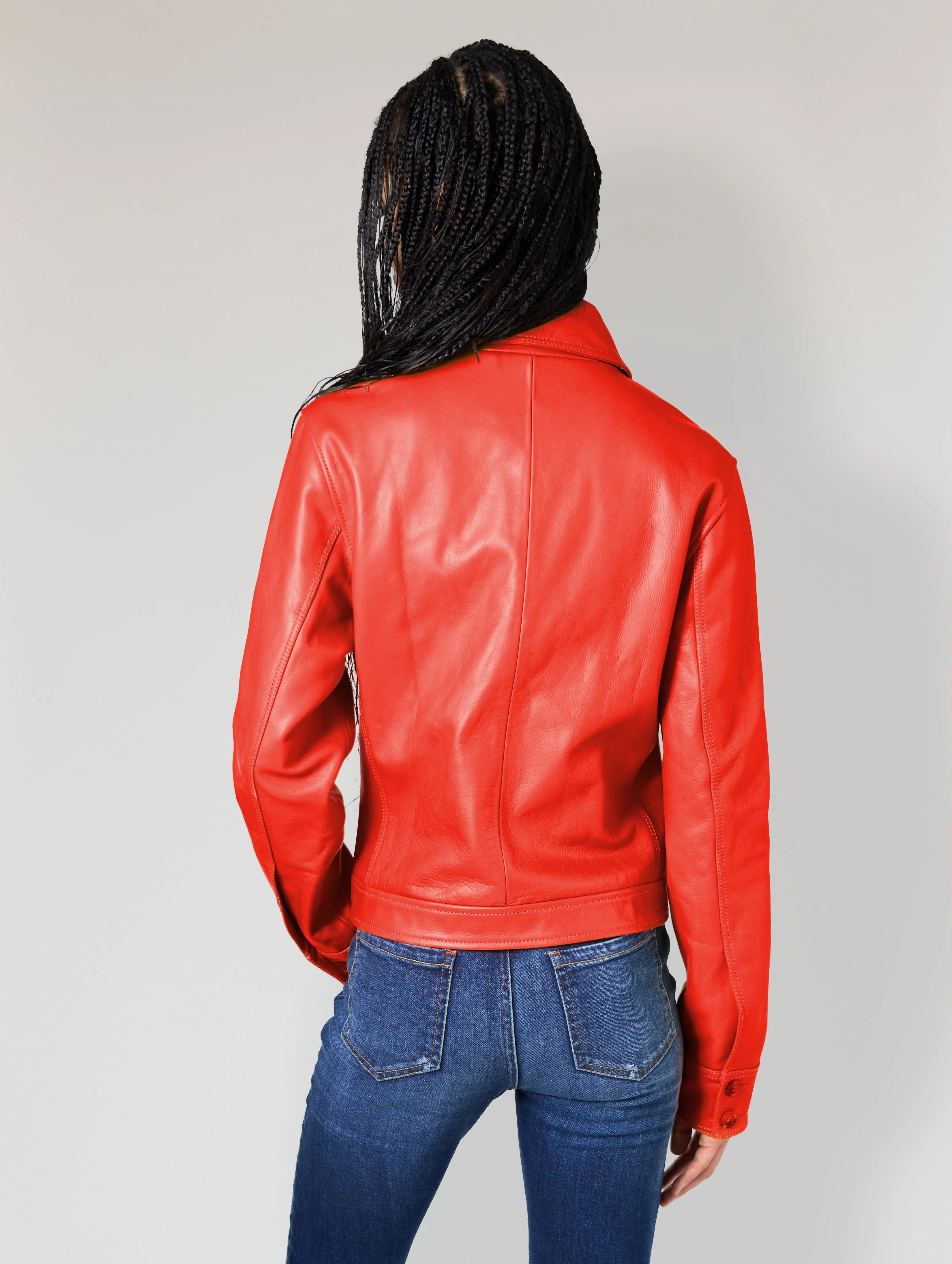 DOLLY LEATHER JACKET RED - Woman