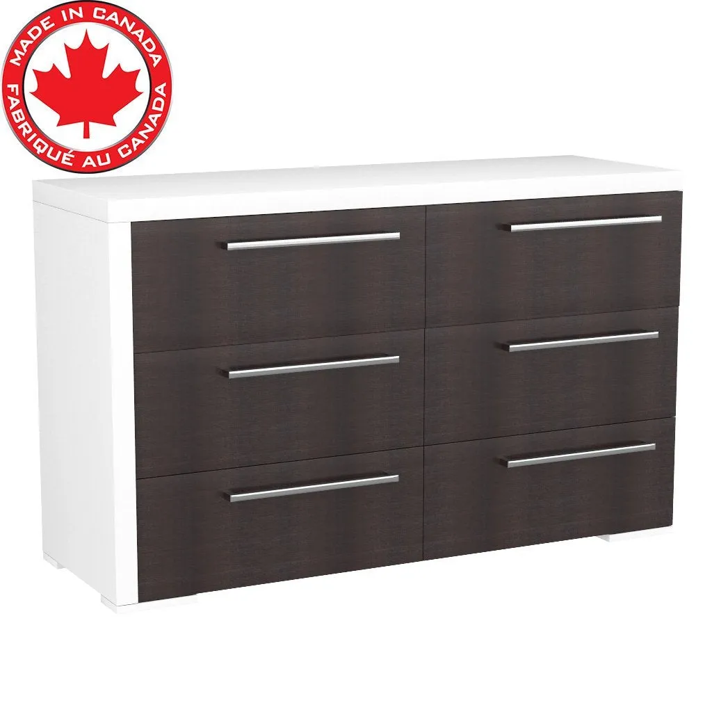 double dresser drawer 6 - Alpine - wood barn and white