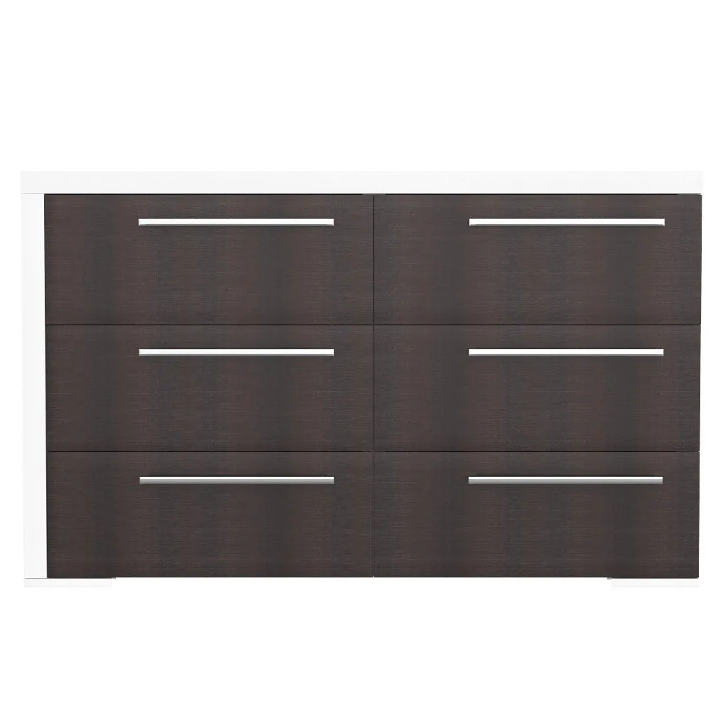 double dresser drawer 6 - Alpine - wood barn and white