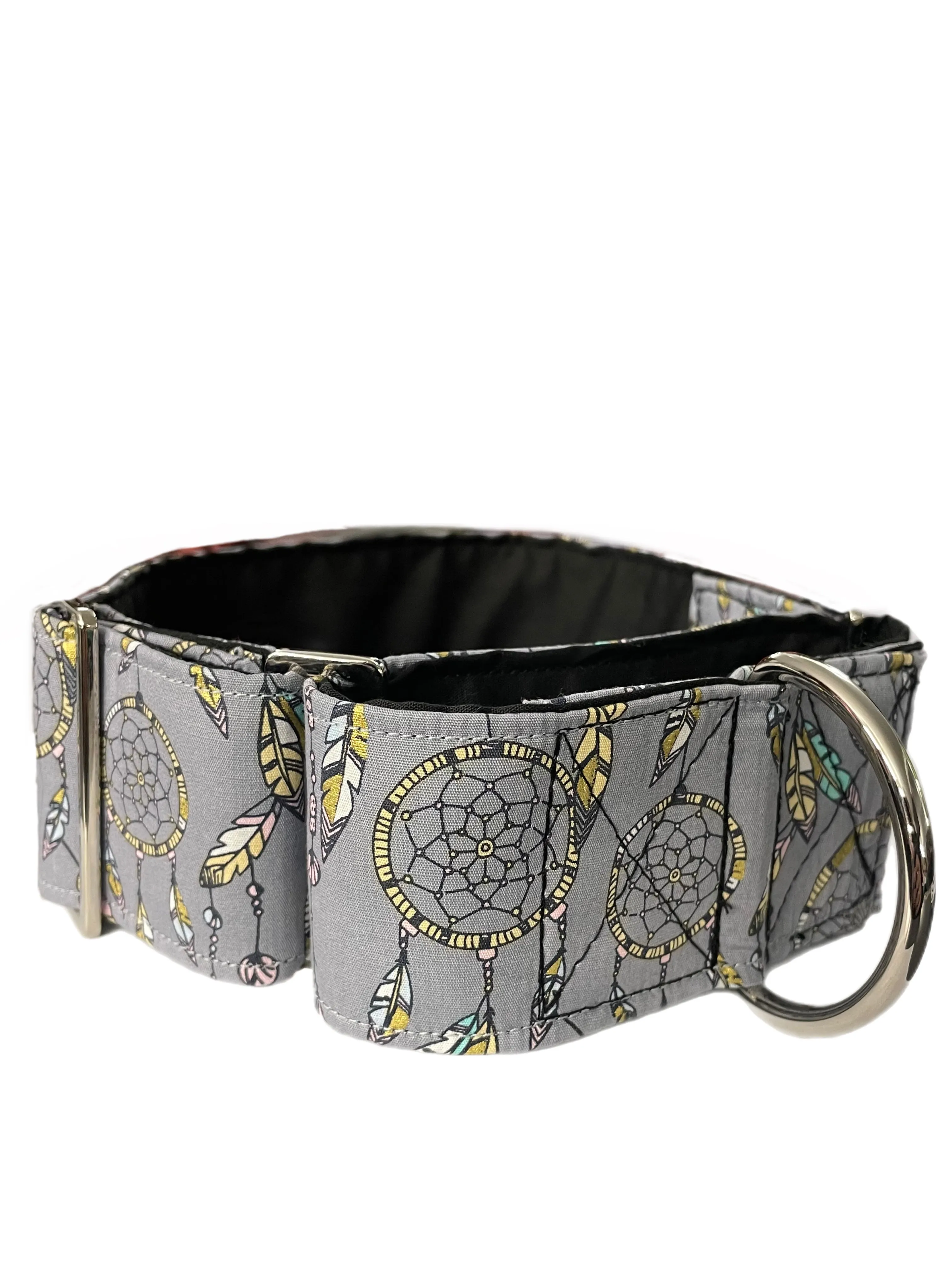 Dream catcher Cotton covered greyhound Martingale collar 50mm width super soft