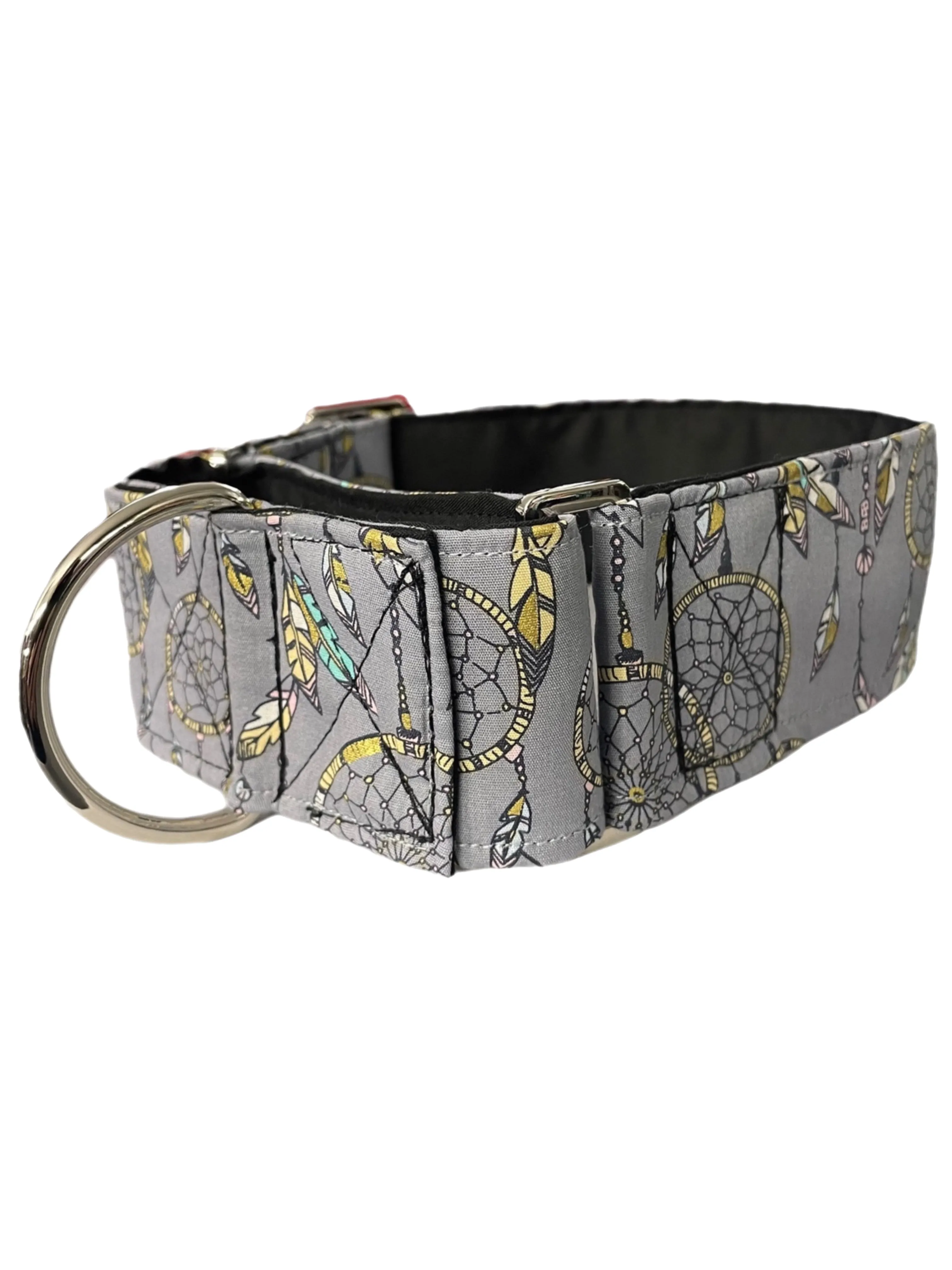 Dream catcher Cotton covered greyhound Martingale collar 50mm width super soft