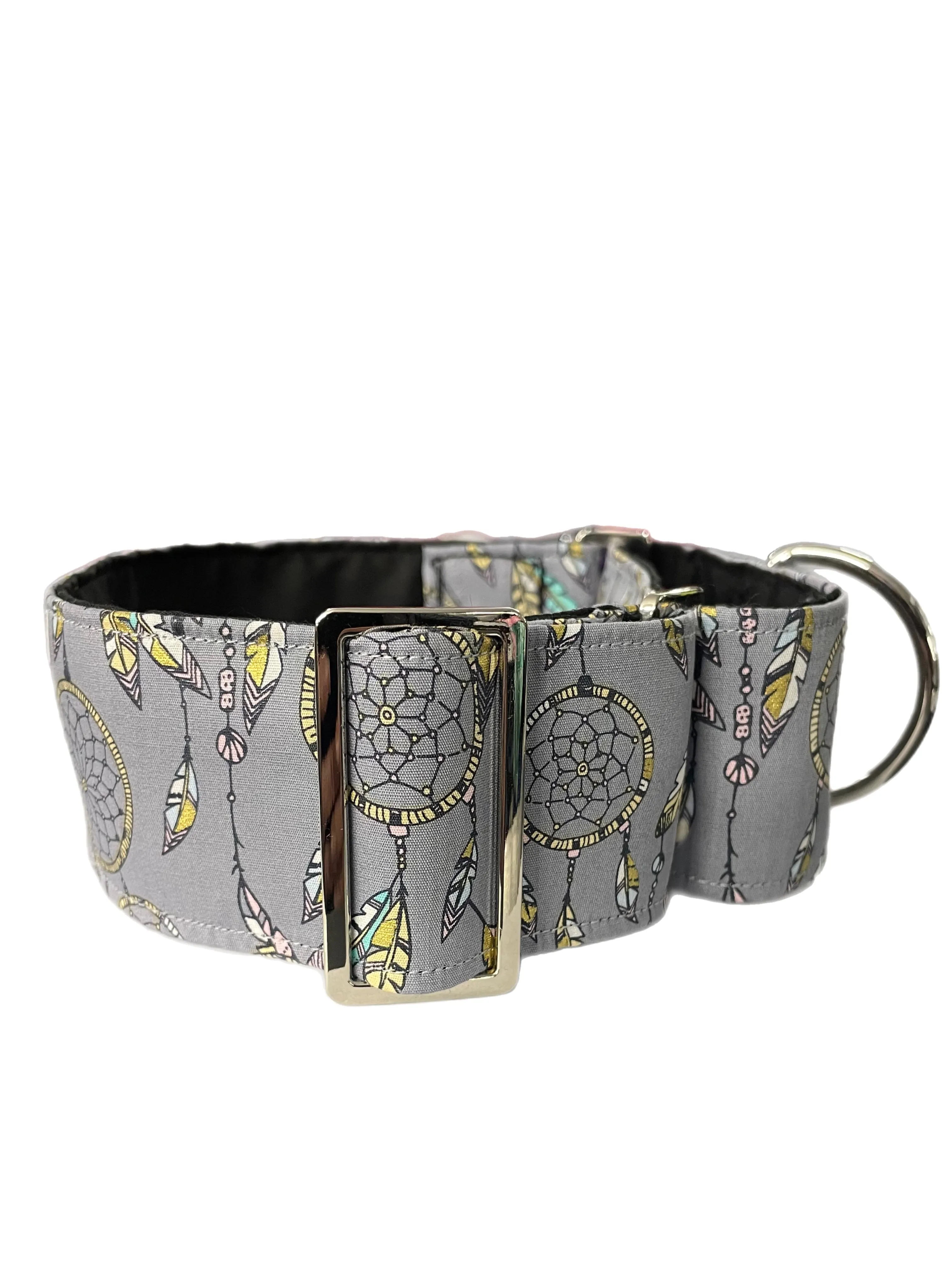 Dream catcher Cotton covered greyhound Martingale collar 50mm width super soft