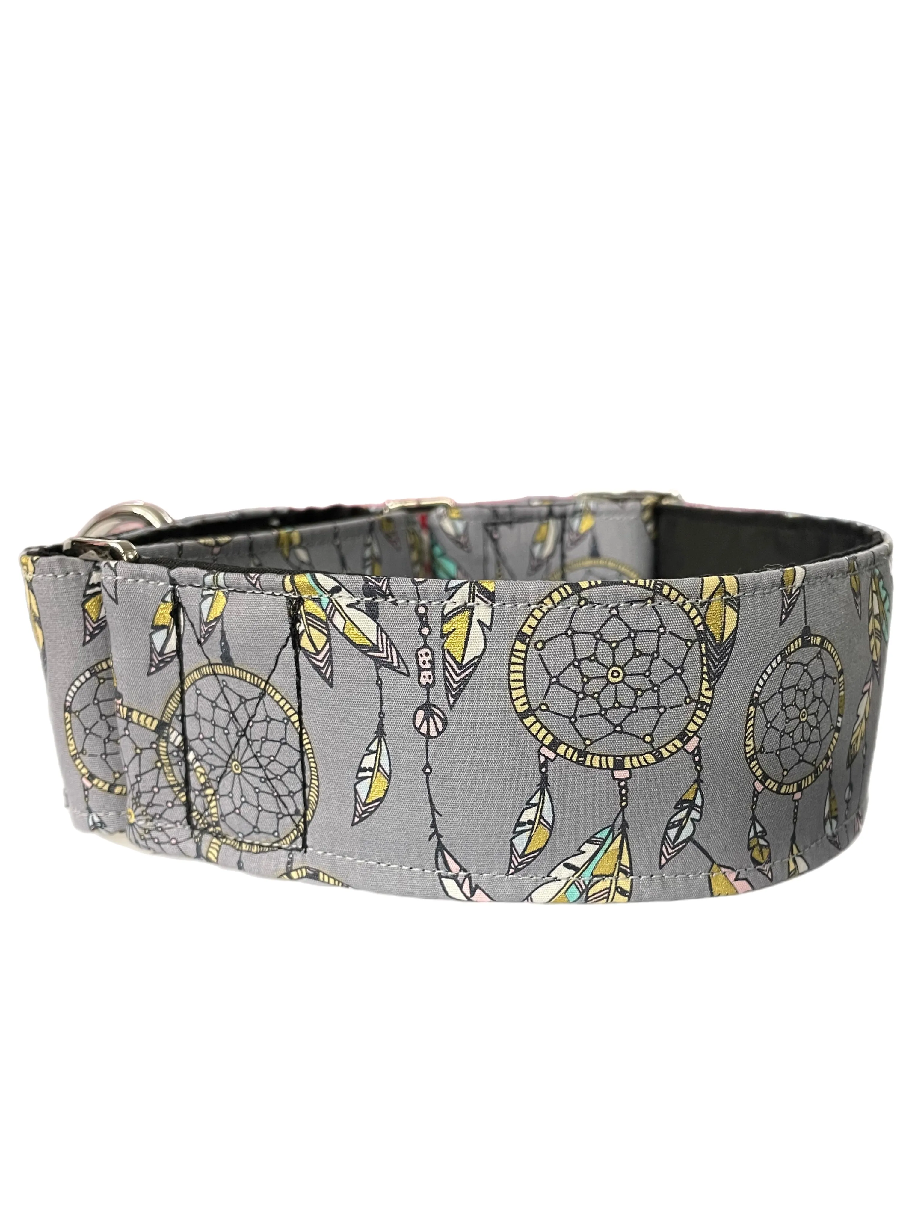 Dream catcher Cotton covered greyhound Martingale collar 50mm width super soft