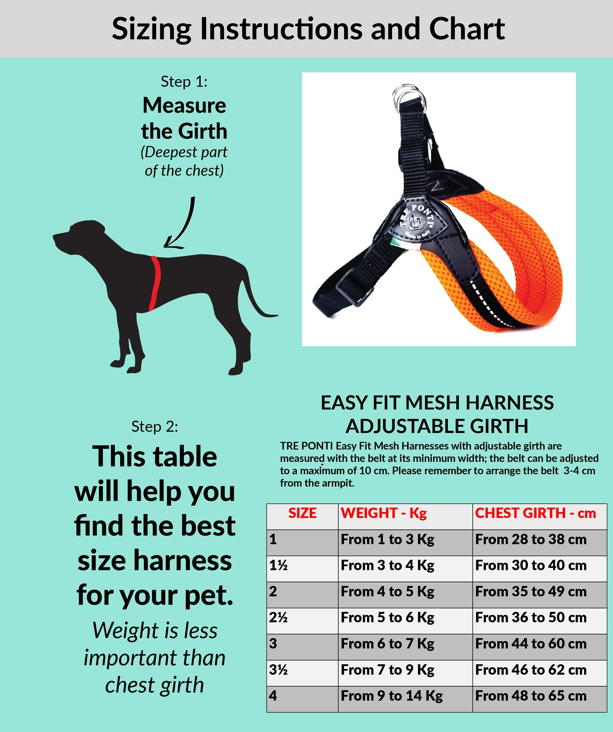 Easy Fit Fluro Green Mesh Harness with Adjustable Girth