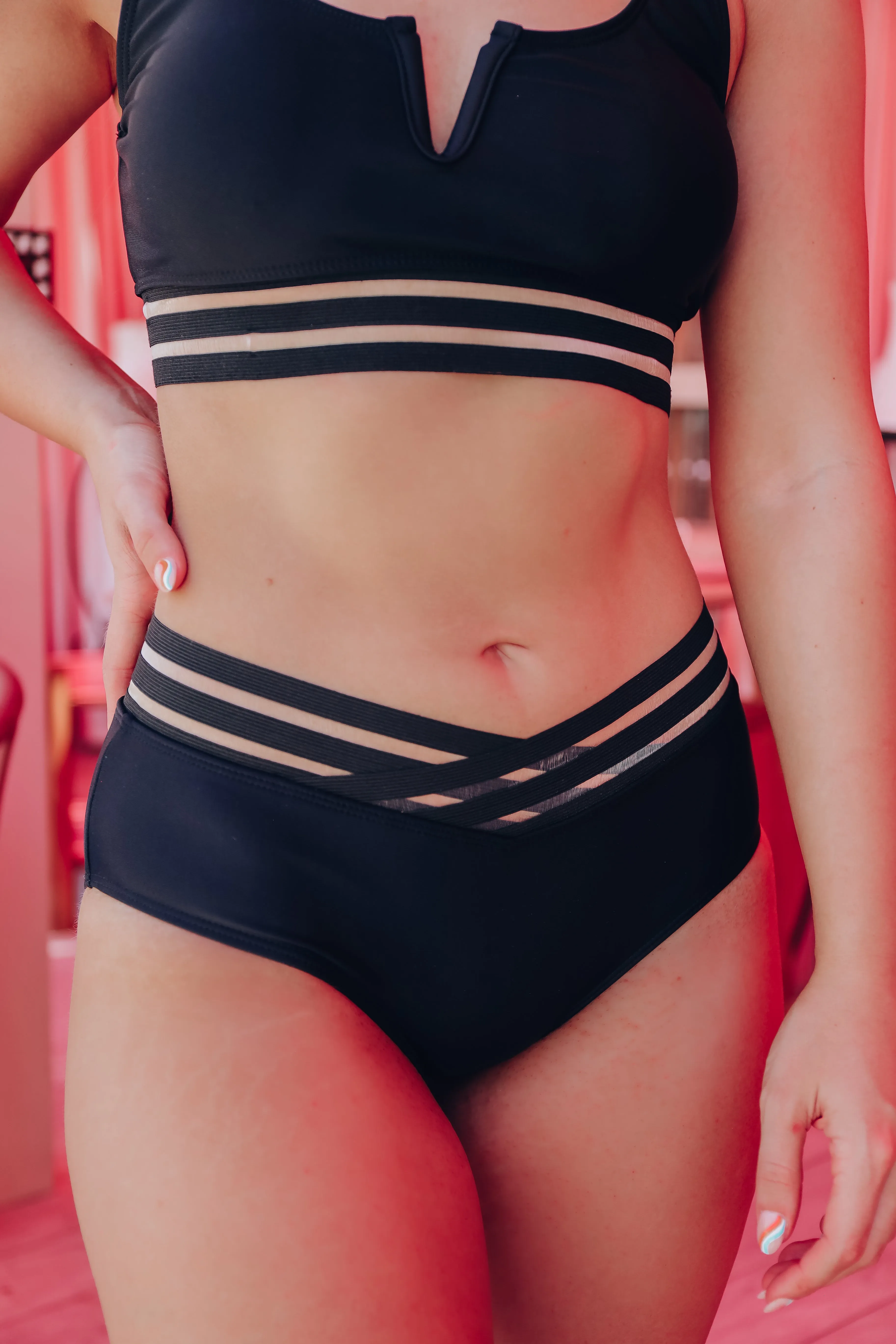 Elmina Chic Two Piece Bikini Set - Black