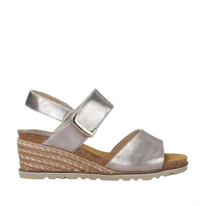 EVITA LEATHER WEDGE || CHAMPAGNE