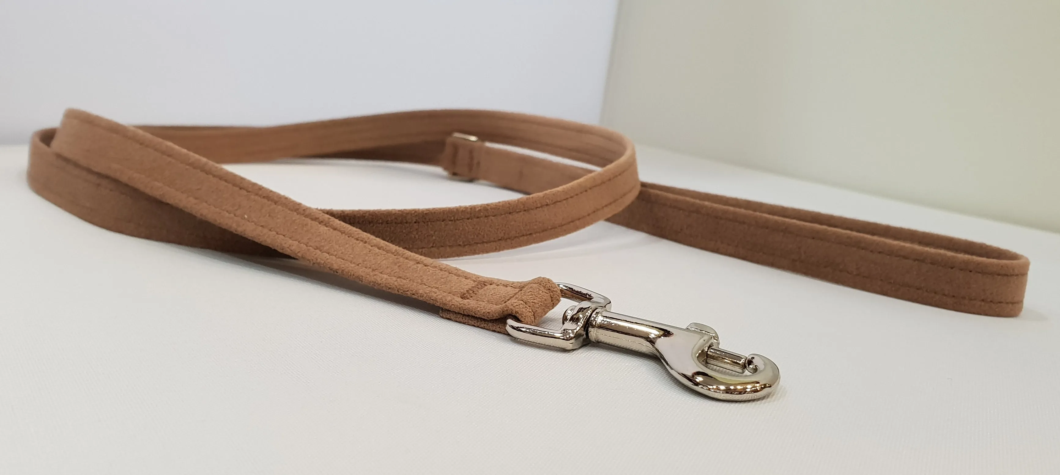 Fawn Microsuede 1/2" x 4' Leash - Plain