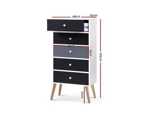 Five Chest of Drawers - Black