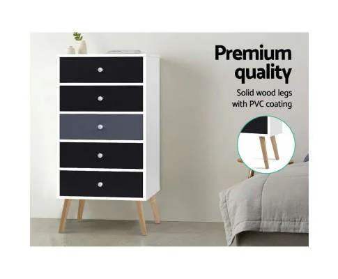 Five Chest of Drawers - Black