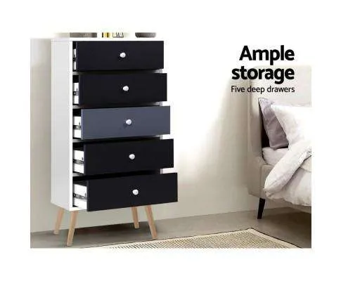 Five Chest of Drawers - Black