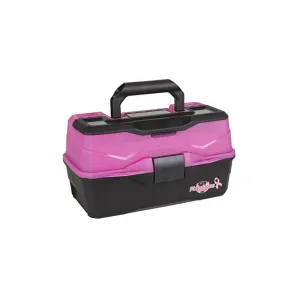 Flambeau 2-Tray Tackle Box Frost Pink Black with Flip-top lid accessory compartment