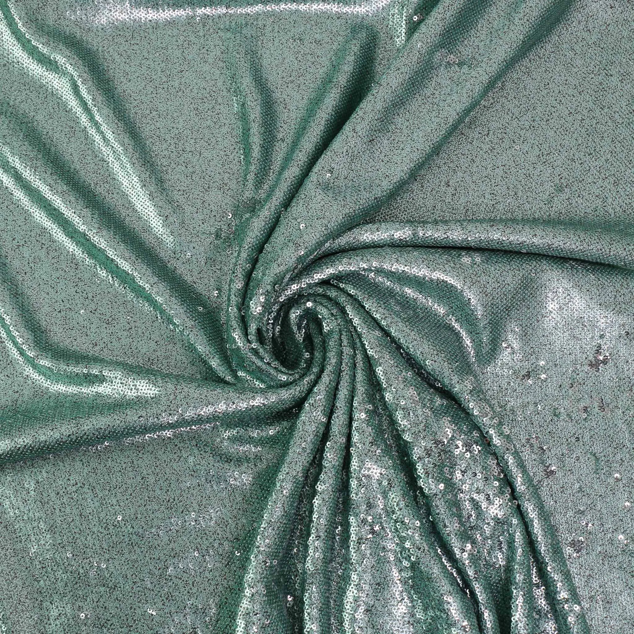 Flip Sequin Fabric - Mint Green, Silver