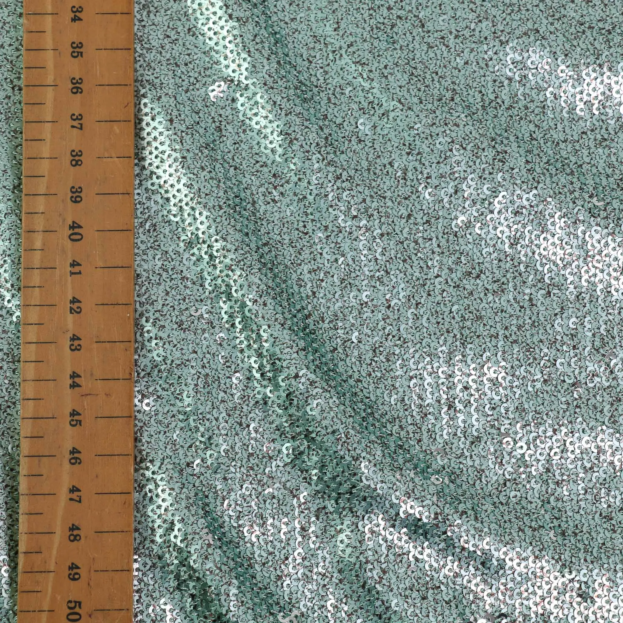 Flip Sequin Fabric - Mint Green, Silver